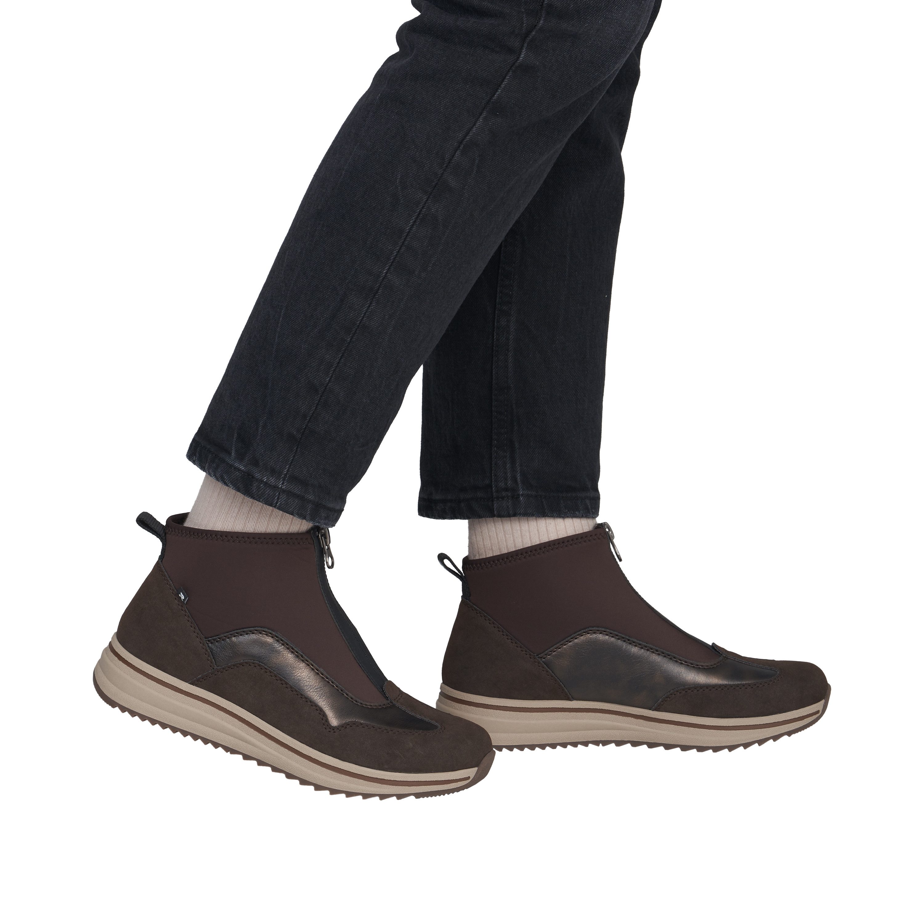 Rieker Sneakerboots Stiefelette, High-Top Sneaker mit Reißverschluss vorne