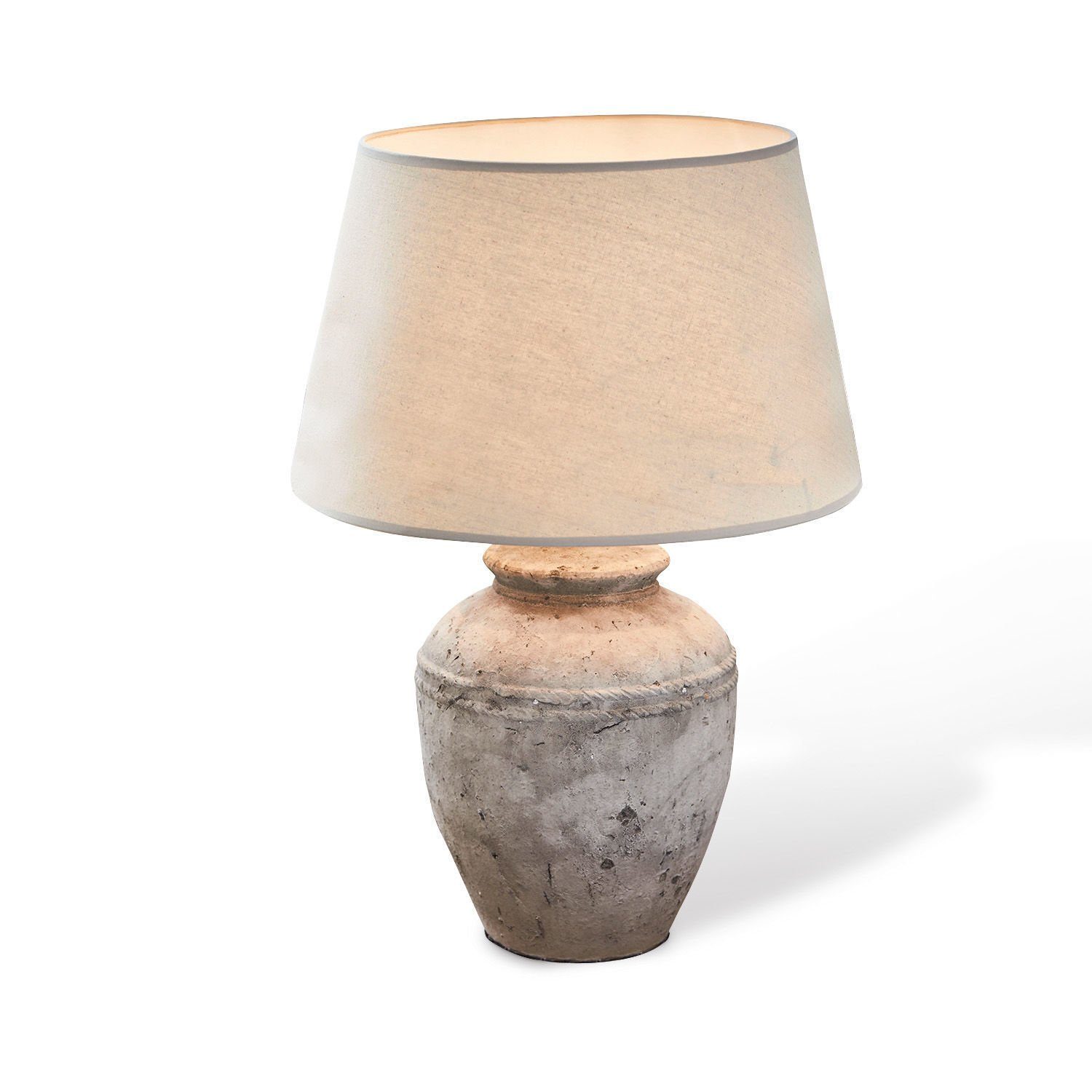 Mirabeau Tischleuchte Tischlampe Mosnay beige/antikgrau