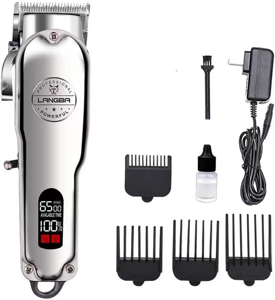 FOSMET Триммеры Haarschneidemaschine Profi Herren, Rechargable, Akku, leise, präzise, 1 * Pinsel 1 * Reinigungsmittel 1 * USB 5*3mm-13mm Ersatz, Haarschneidemaschine mit 2500mAh,LCD, 6500 RPM, leise & stark
