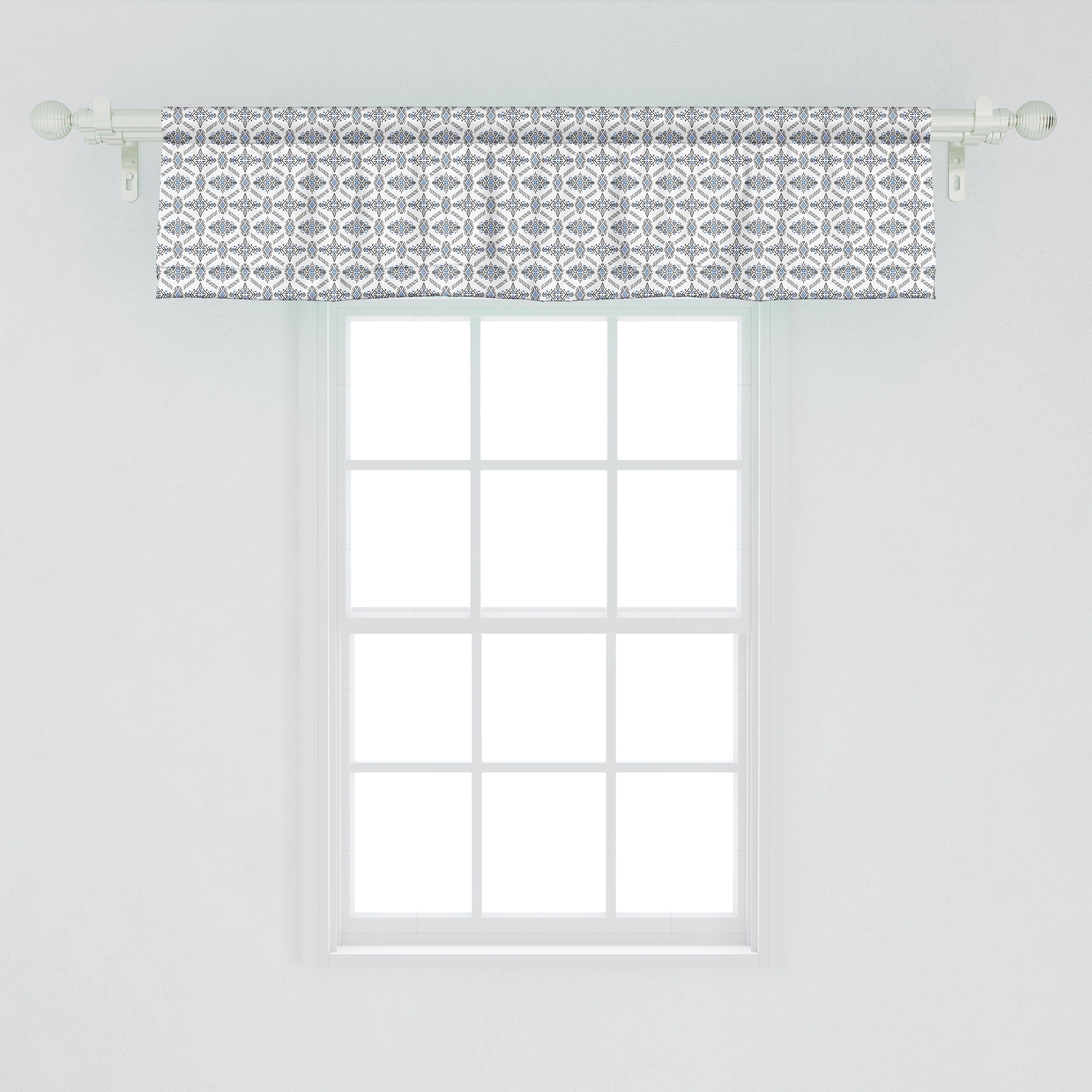 Scheibengardine Vorhang Volant für Microfaser, Primitive Küche Dekor Abakuhaus, mit Schlafzimmer Stil Kunst Abstrakt Aztec Stangentasche