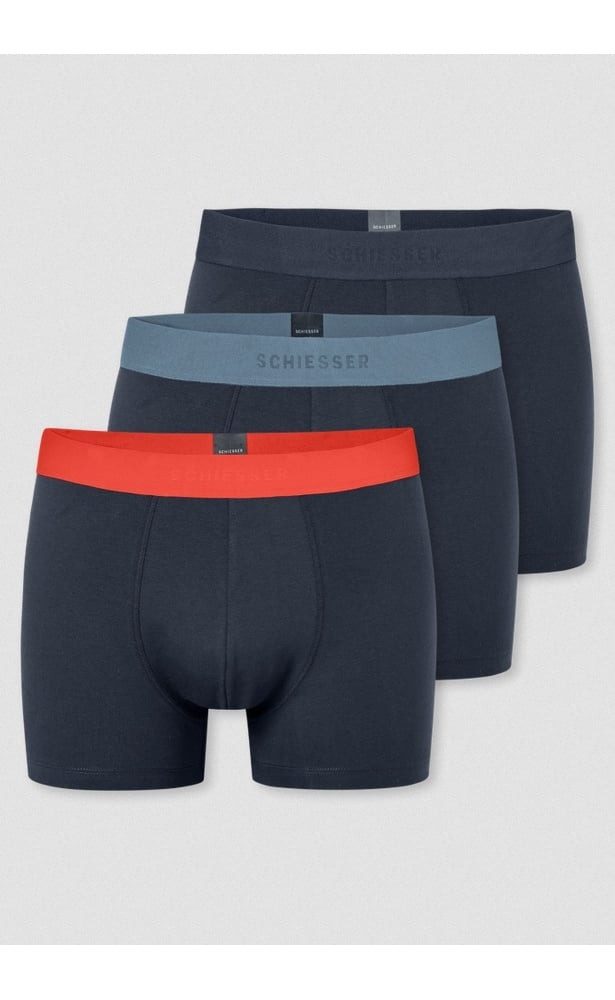 Schiesser Boxershorts Unterwäsche 95/5 Organic Cotton Webgummibund mehrfarbig 920 schwarz