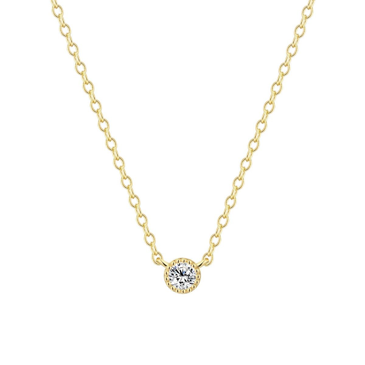 Kette mit Anhänger Halskette-Anhänger Pure Essentials Zirkonia Vergoldet XS10605G