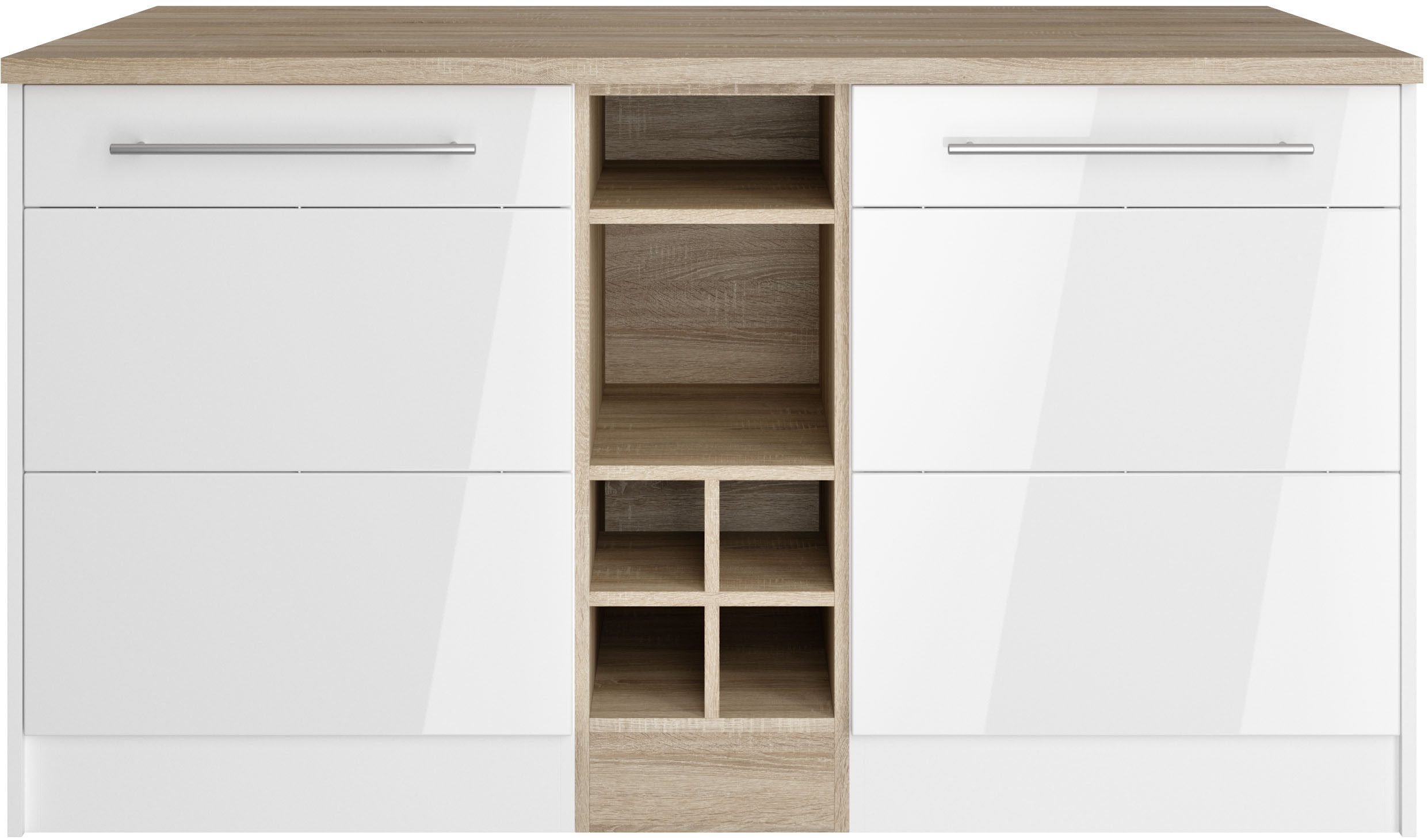 KOCHSTATION Kücheninsel "KS-Wien" Breite 153 cm, MDF-Fronten, Flaschenregal günstig online kaufen