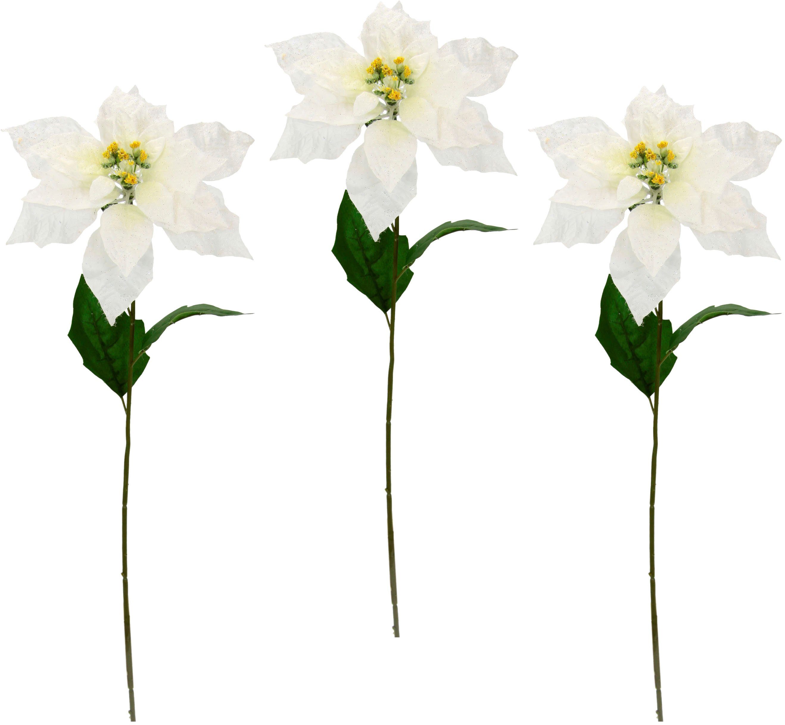 Winterliche Kunstpflanze Kunstblume, künstliche Poinsettiablume, Weihnachtsdeko
