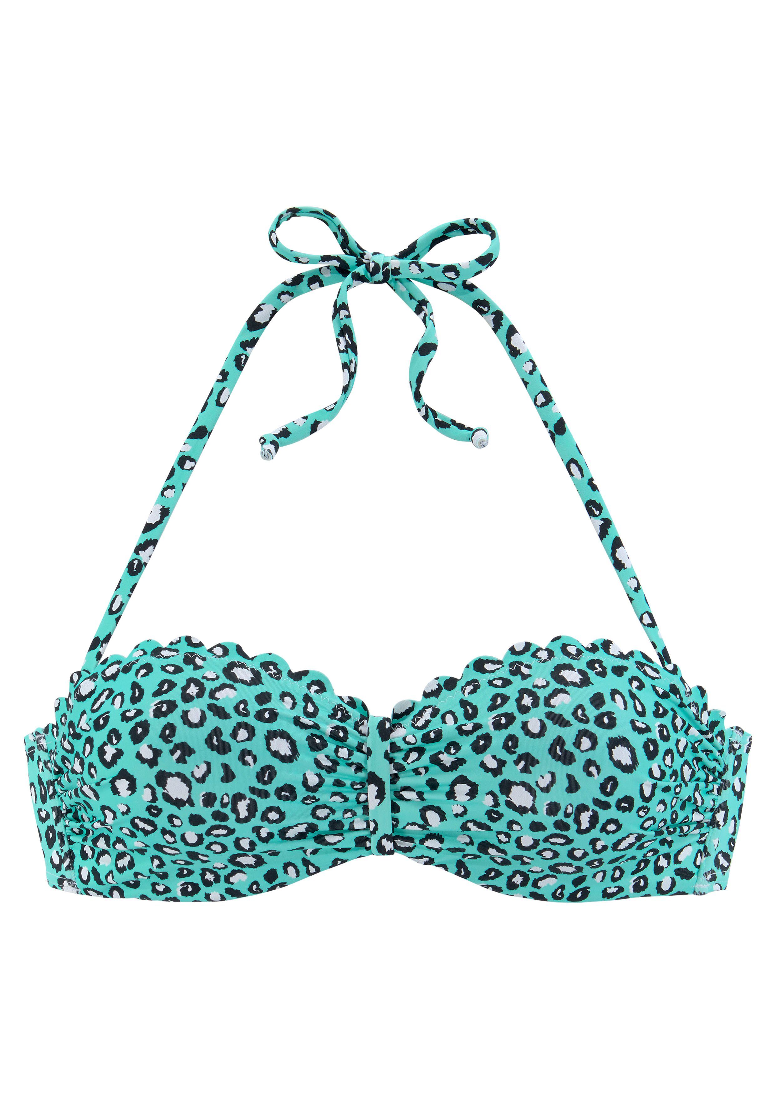 LASCANA Bügel-Bandeau-Bikini-Top Mae, farbenfroher Animalprint, wattierte C günstig online kaufen