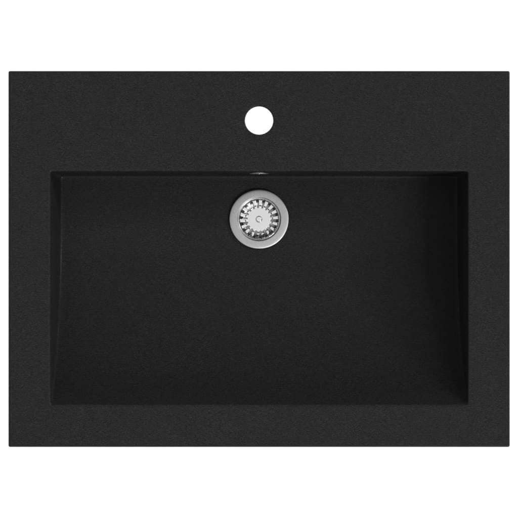 vidaXL Waschbecken, Granitbecken 600×450×120 mm Schwarz