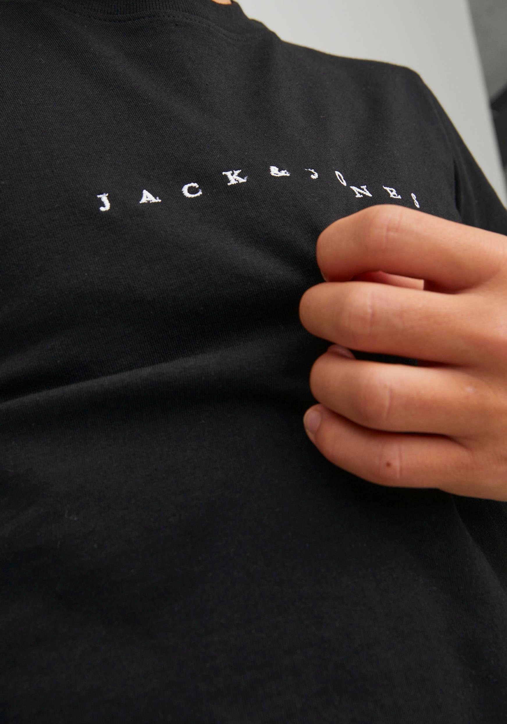& Jack NECK T-Shirt SS Junior JORCOPENHAGEN CREW Jones JNR Print Black TEE NOOS