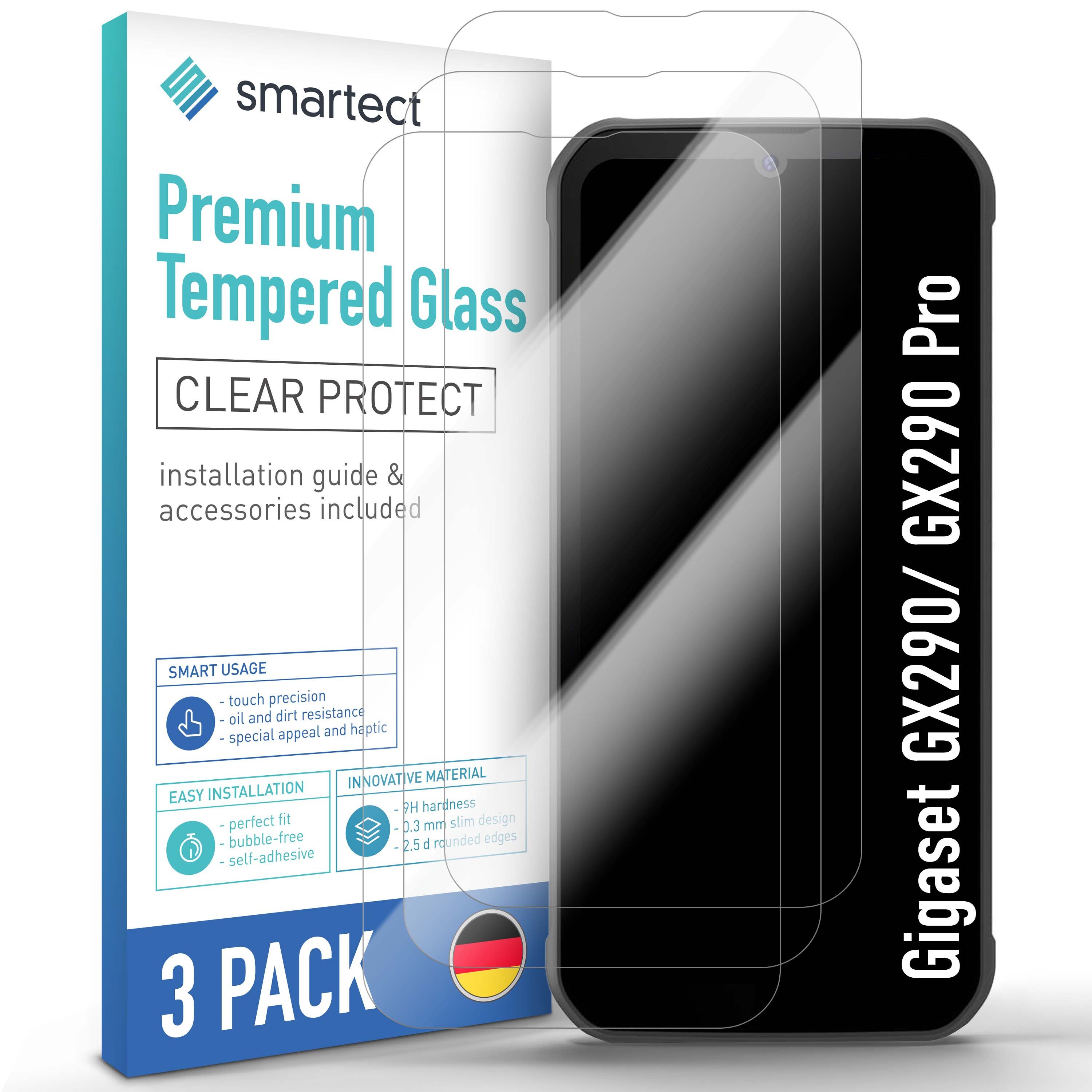 smartect Displayschutzglas Schutzglas Panzerfolie Klar für Gigaset GX290/ GX290 Pro/ GX290 Plus, Set, 3 Stück, Schutzfolie Glasschutz