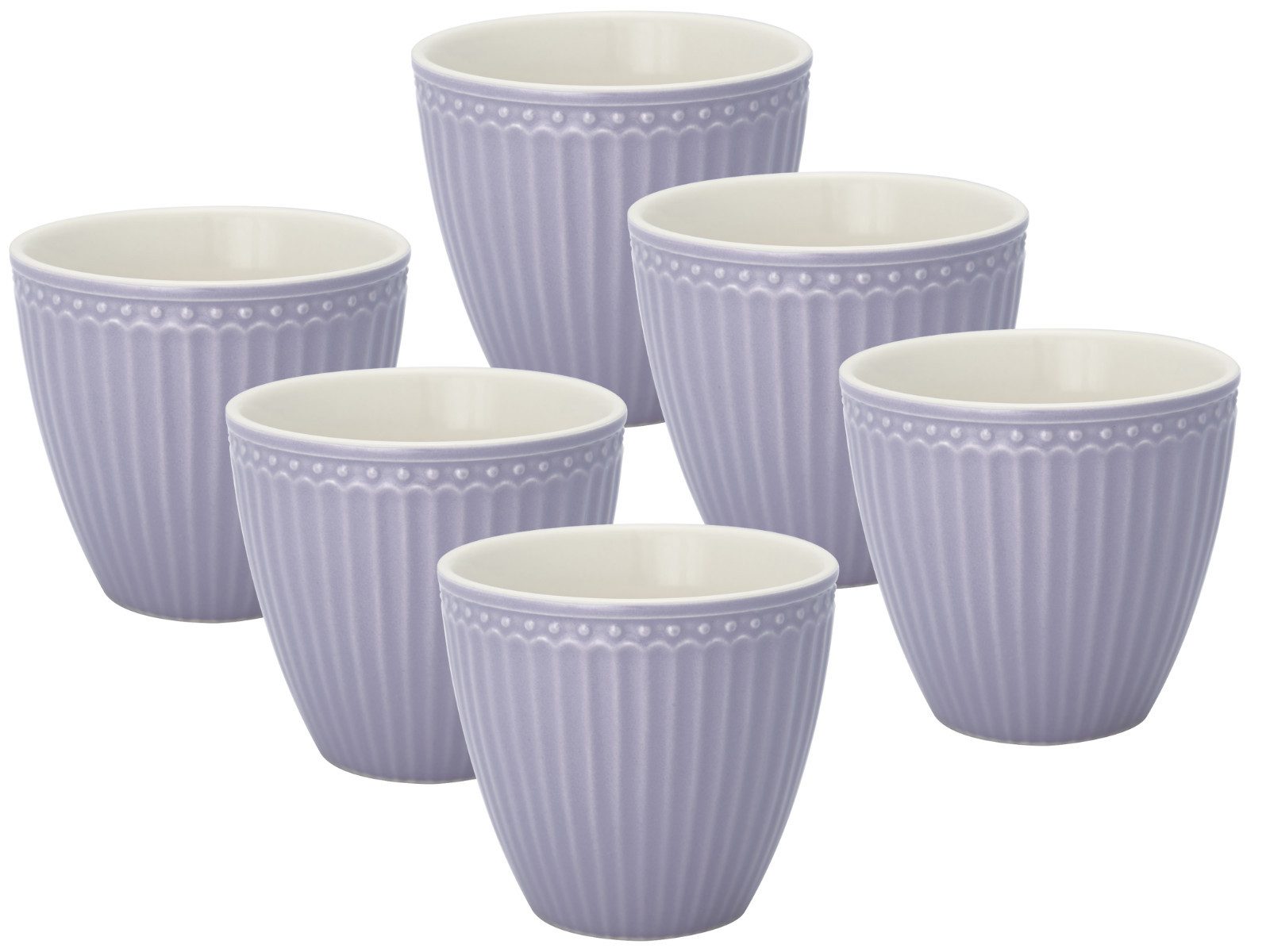 Greengate Кофейный сервиз Alice Latte Cup lavender 0,3 l Set6, Steinzeug