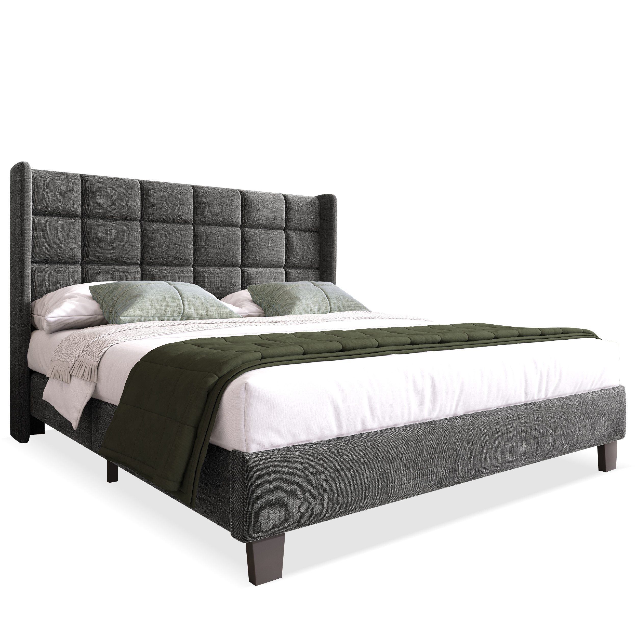 Flieks Polsterbett (1-tlg), Doppelbett Leinen 140x200cm günstig online kaufen