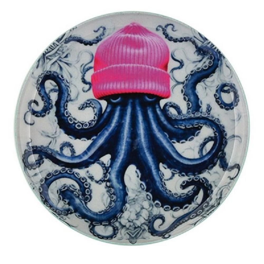 Giftcompany Servierschale Dekotablett Love Plates Oktopus mit Beanie (12,7cm)