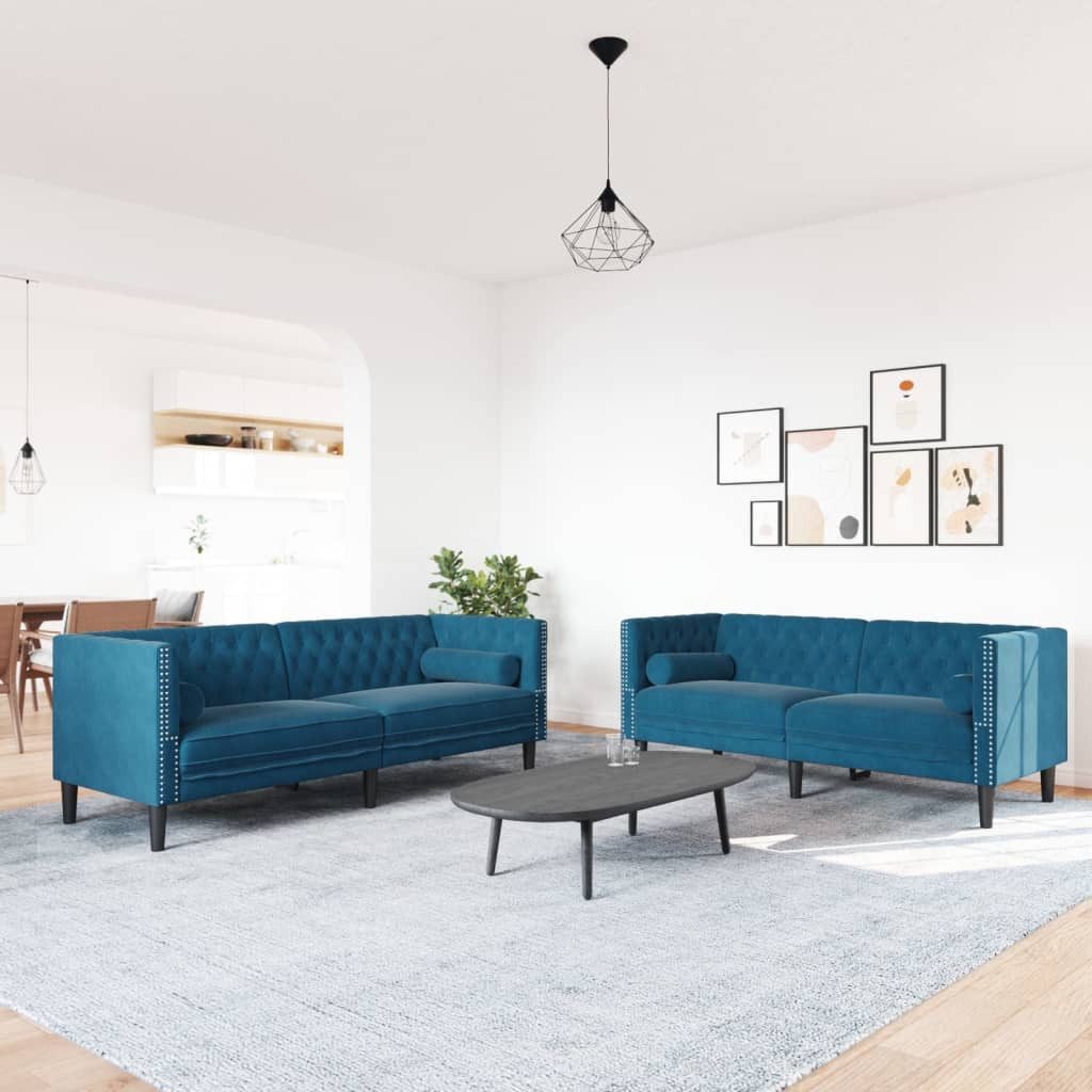 vidaXL Sofa 2-tlg. Chesterfield-Sofa-Set mit Nackenrollen günstig online kaufen