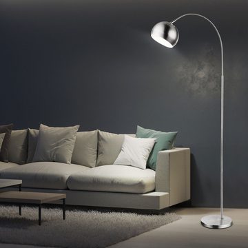 etc-shop LED Stehlampe, Leuchtmittel inklusive, Warmweiß, Farbwechsel, Smart Home Chrom Bogen Steh Lampe dimmbar Alexa Google
