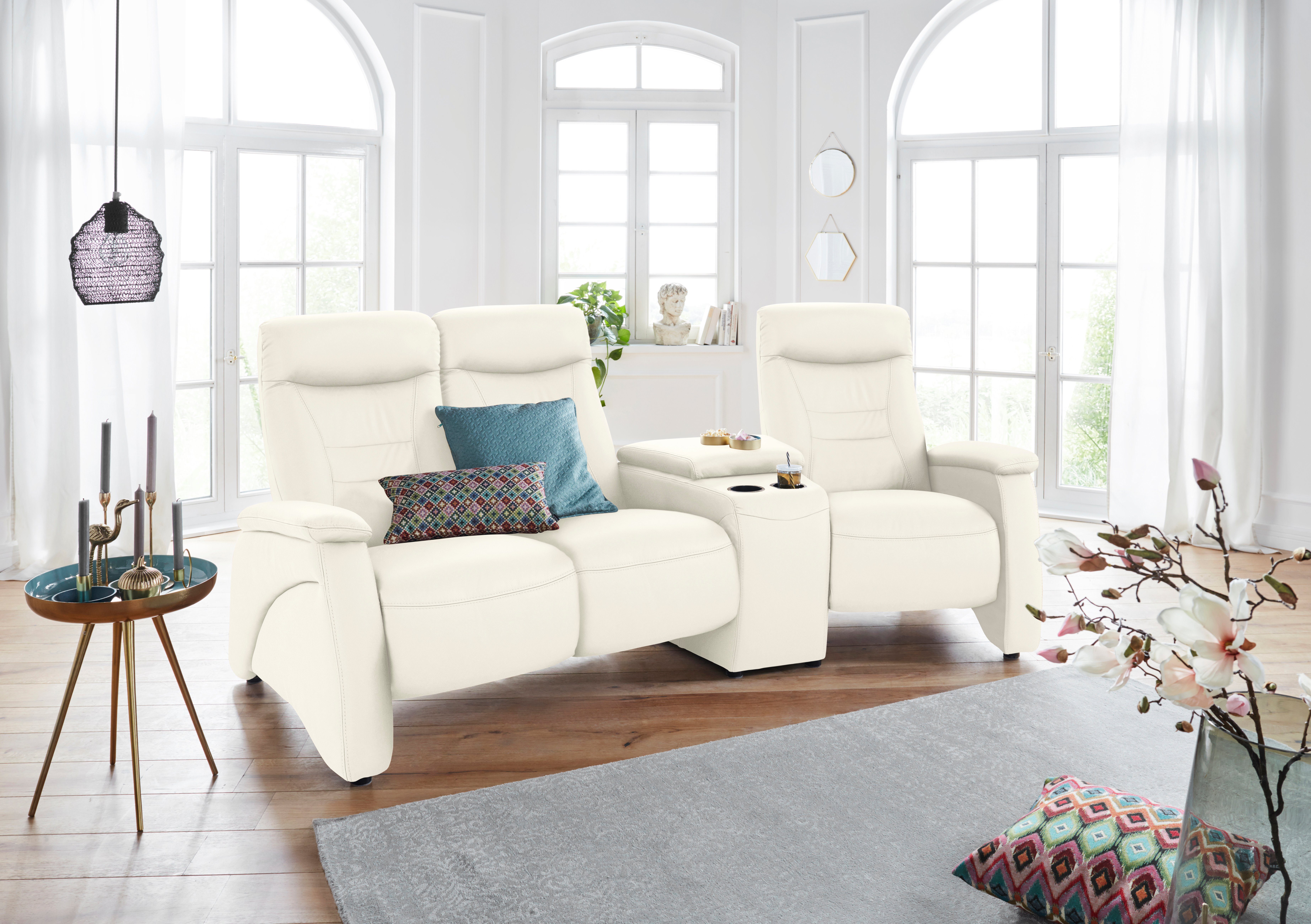 exxpo - sofa fashion 3-Sitzer Ascoli, Kinosofa mit hohem Sitzkomfort, bequeme Armlehnen, inkl. Relaxfunktion, Ablage und Staufach, hohe Rückenlehne