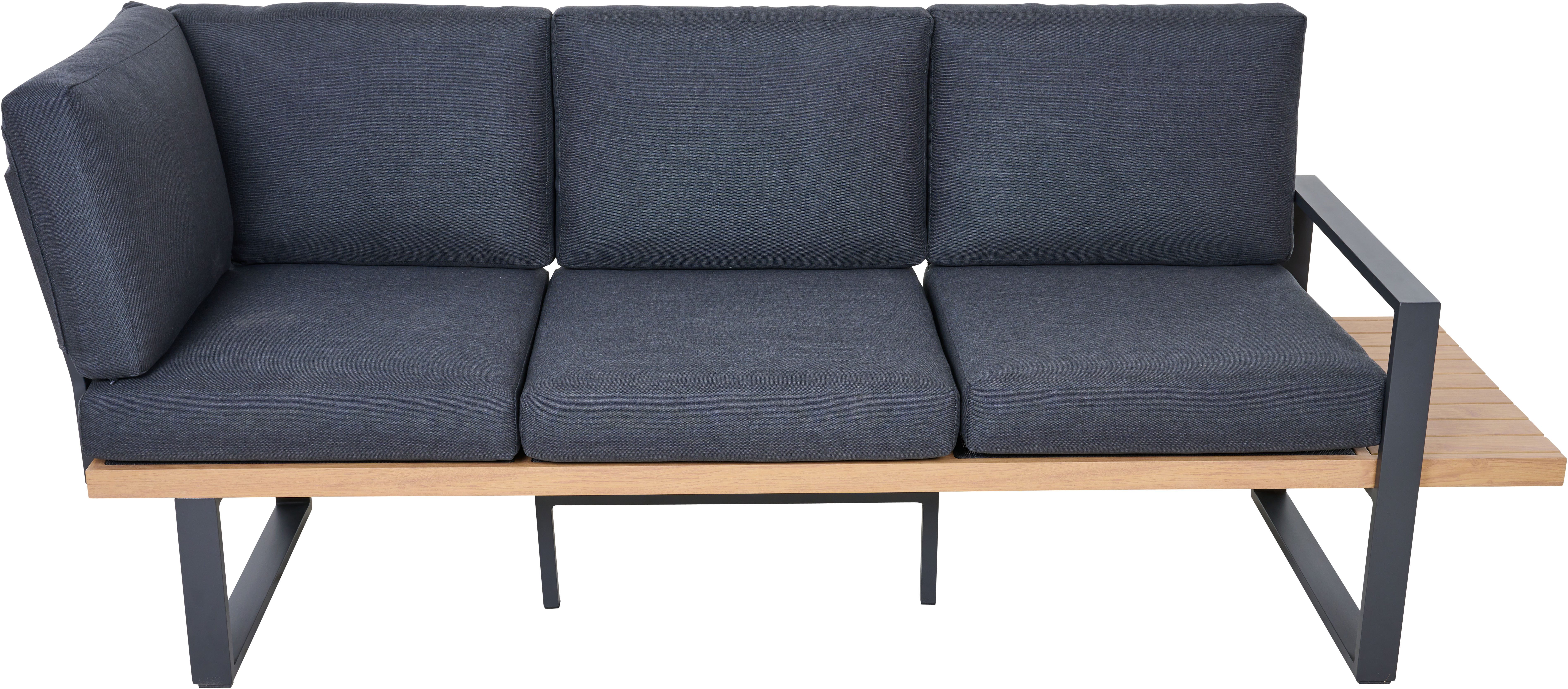 Siena Garden Gartensofa BARI, Set 2 Teile, Aluminium, teaklook, inkl. Kissen, Dining-Set 2-teilig