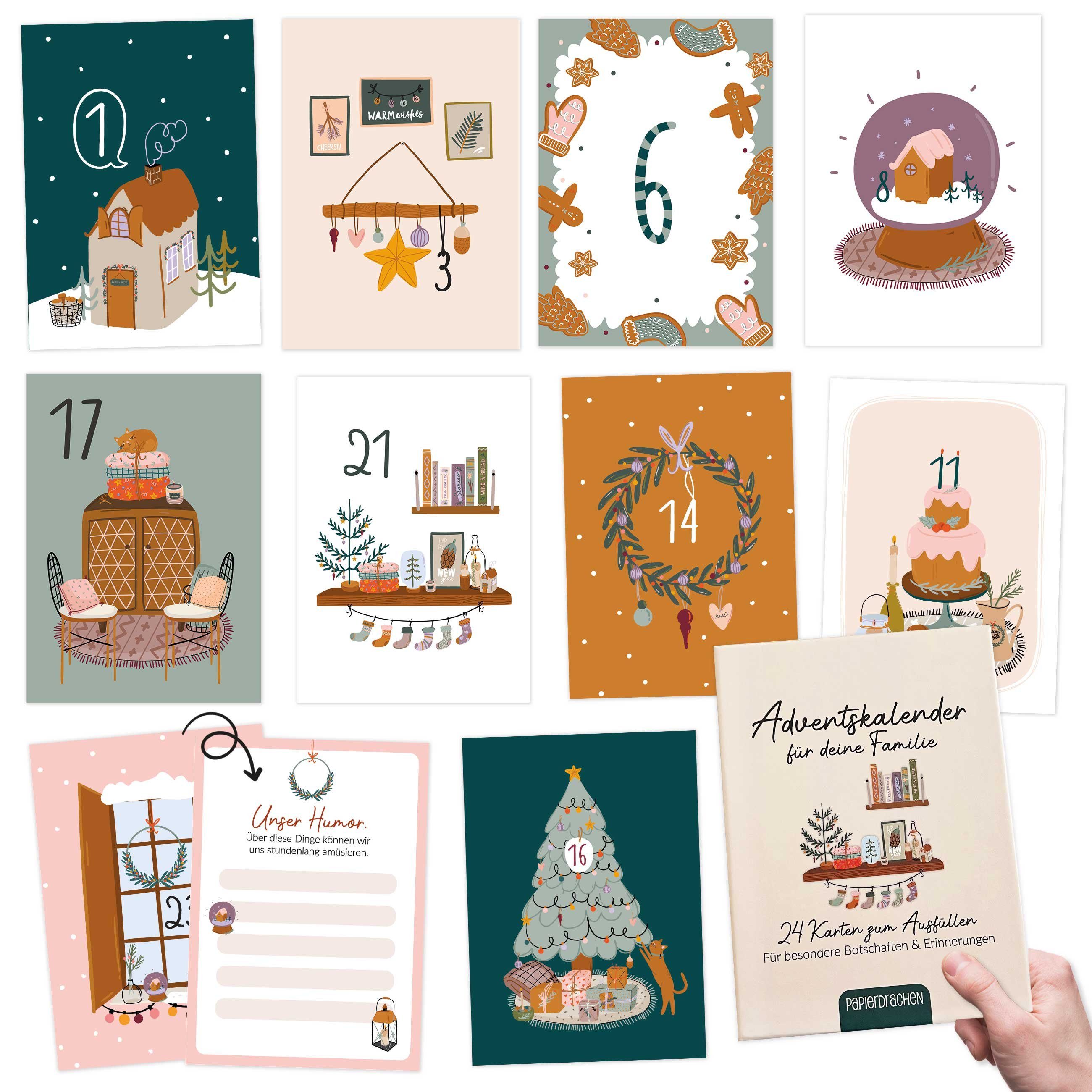 Adventskalender 24 Karten Adventskalender - Geschenkidee in der Vorweihnachtszeit