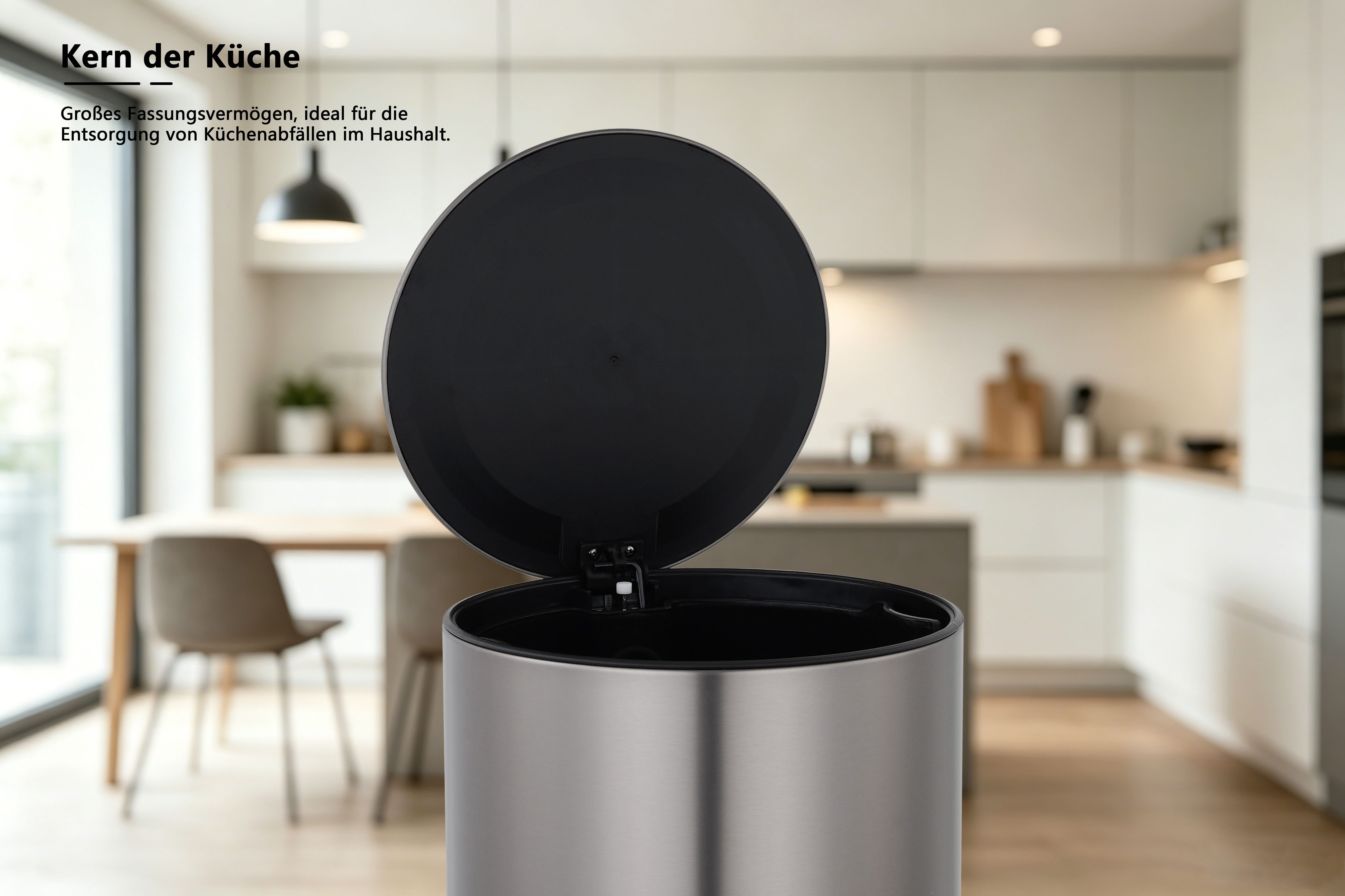 OTTO home Mülleimer in 5 versch. Farben, 5 L, 10 L o. 30 L, Soft Close, Lennu, Abfalleimer, Treteimer für Küche oder Bad, Kosmetikeimer mit verstecktem Griff – Bild 4 von 5