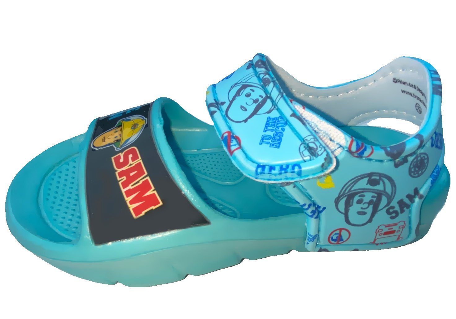 Feuerwehrmann Sam Feuerwehrmann Sam Sandalen Badeschuhe Schuhe für Jungen + Mädchen, rutschfeste Sohle, Klettverschluss, Kinderschuhe Sommerschuhe Schwimmschuhe blau Gr.24/25 26/27 28/29 30/31 Badesandale