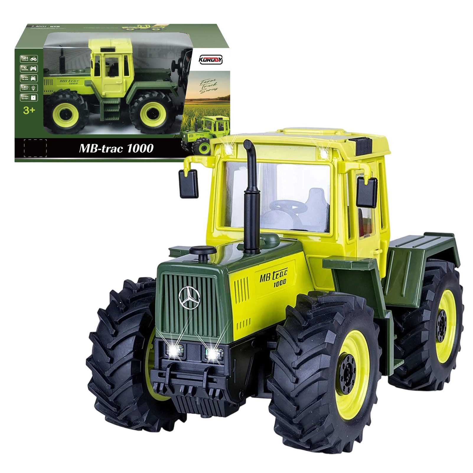 Esun RC-Traktor Ferngesteuertes Traktor Spielzeug, RC Trecker MB-trac 1000 für Kinder (Set, Komplettset), 1:24 RC auto mit Licht und Ton, fernbedienung