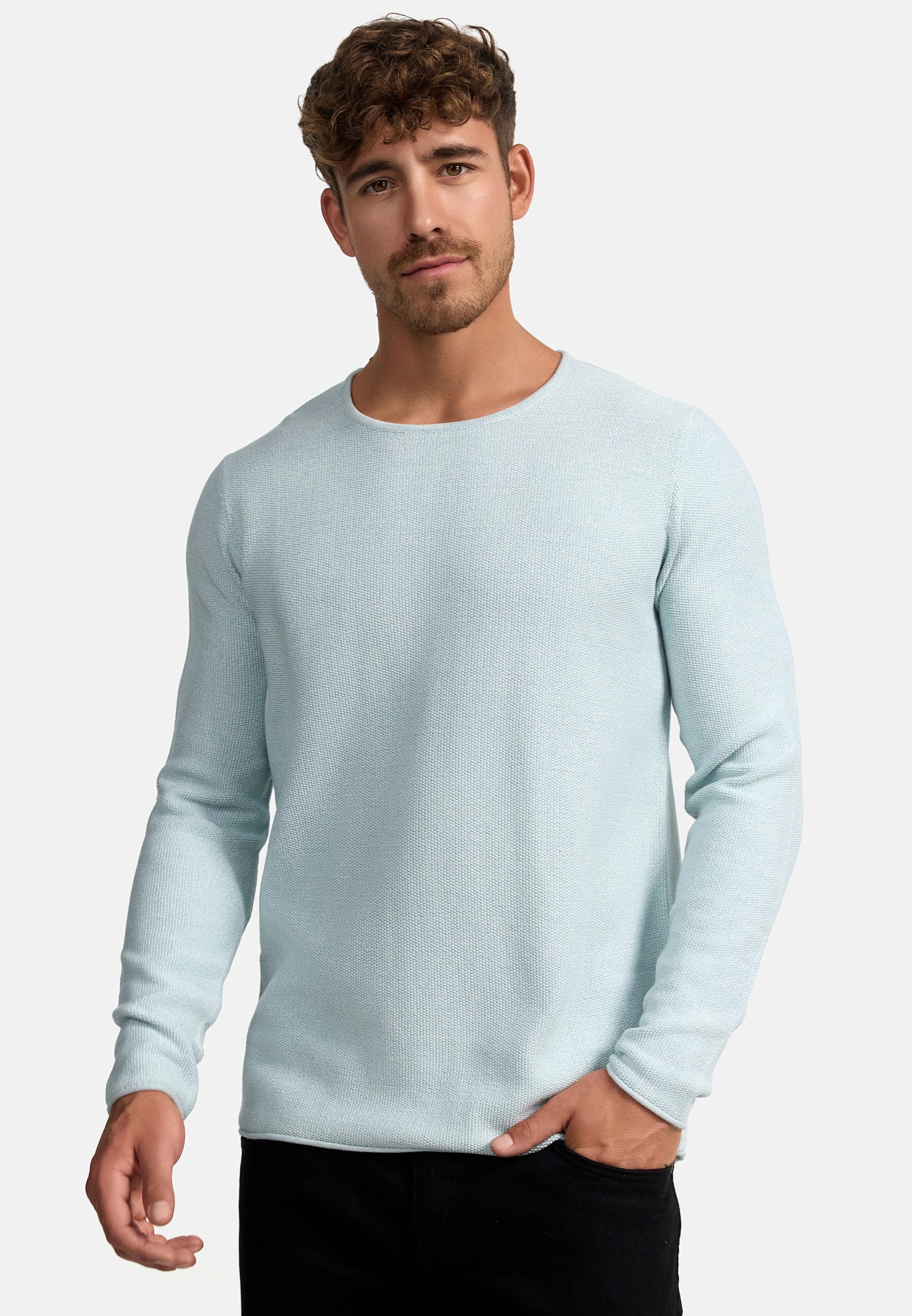 Indicode Strickpullover Herren Loakim Pullover Herrenpullover aus elastischer Baumwoll-Qualität, Rundhalsausschnitt