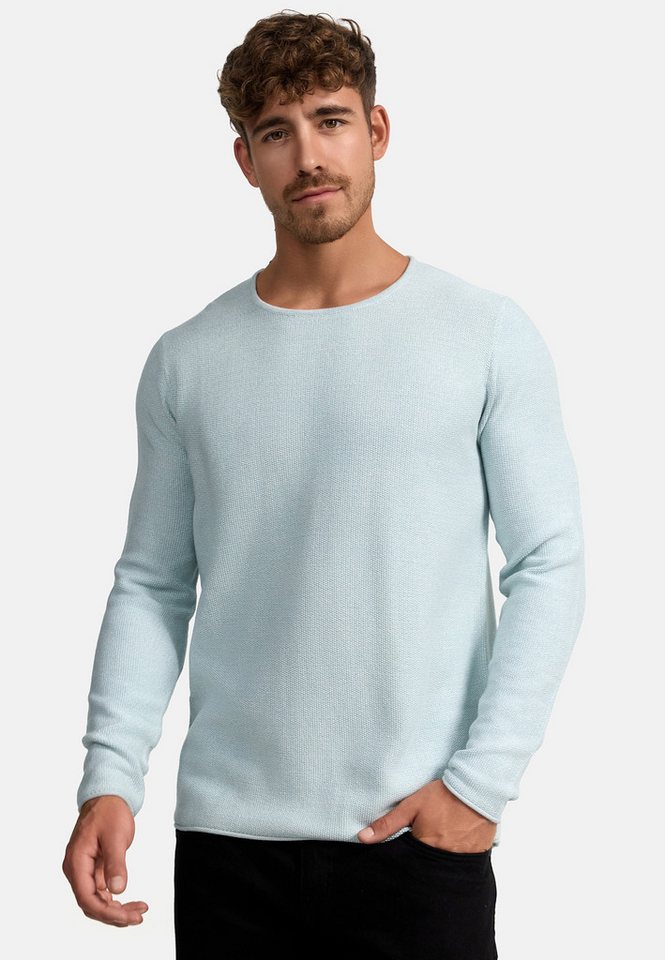 INDICODE Strickpullover Herren Loakim Pullover Herrenpullover aus elastischer Baumwoll-Qualität, Rundhalsausschnitt