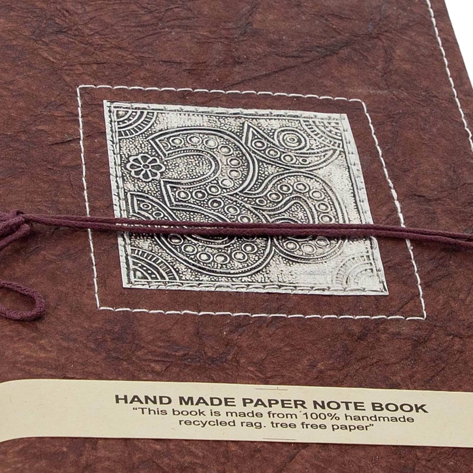 Holzfrei Poesie 20x15cm KUNST Notizbuch OM Indien UND Fair Tagebuch Recycling MAGIE Notizbuch