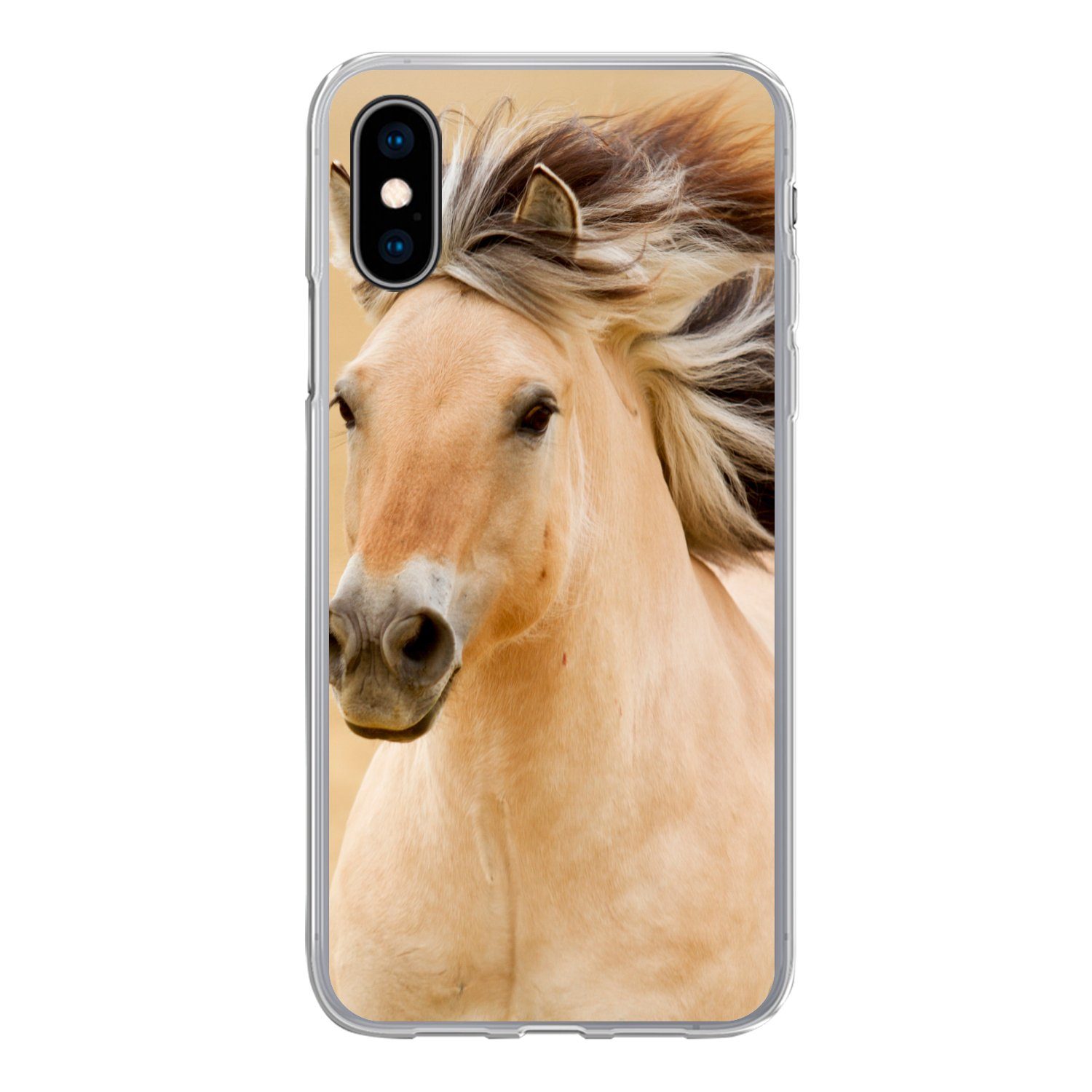 MuchoWow Handyhülle für Apple iPhone X Pferde - Tiere - Mähne - Porträt, Smartphone-Bumper, Print, Handy Schutzhülle Dünn