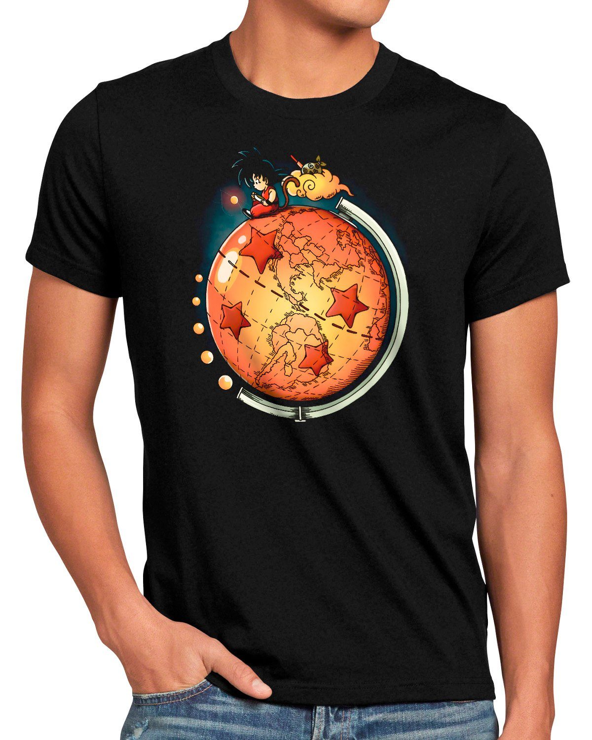 style3 T-Shirt Saiyan Globe super dragonball günstig online kaufen