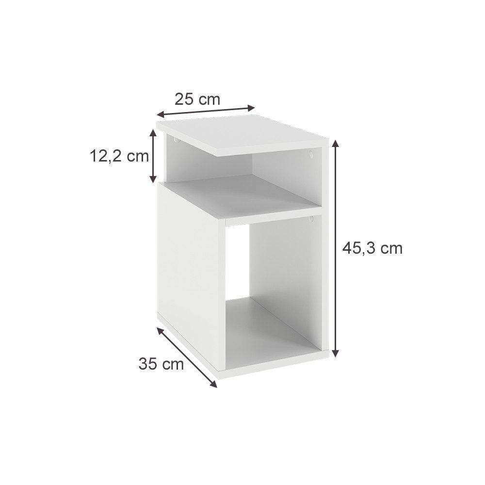 Vicco Nachtschrank Elios, Weiß, 25 x 65.3 cm günstig online kaufen