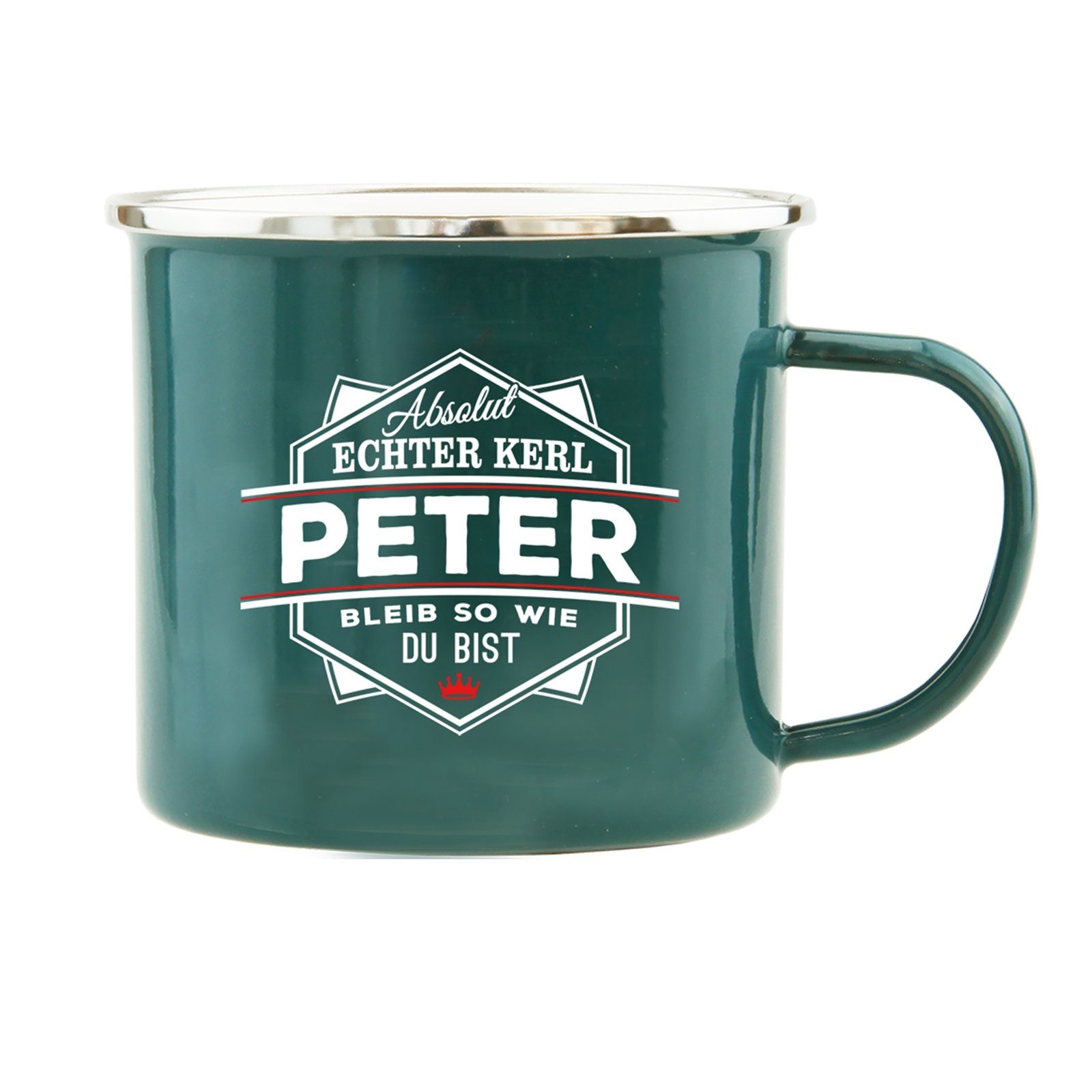 HTI-Living Becher Echter Kerl Emaille Becher Peter, Emaille