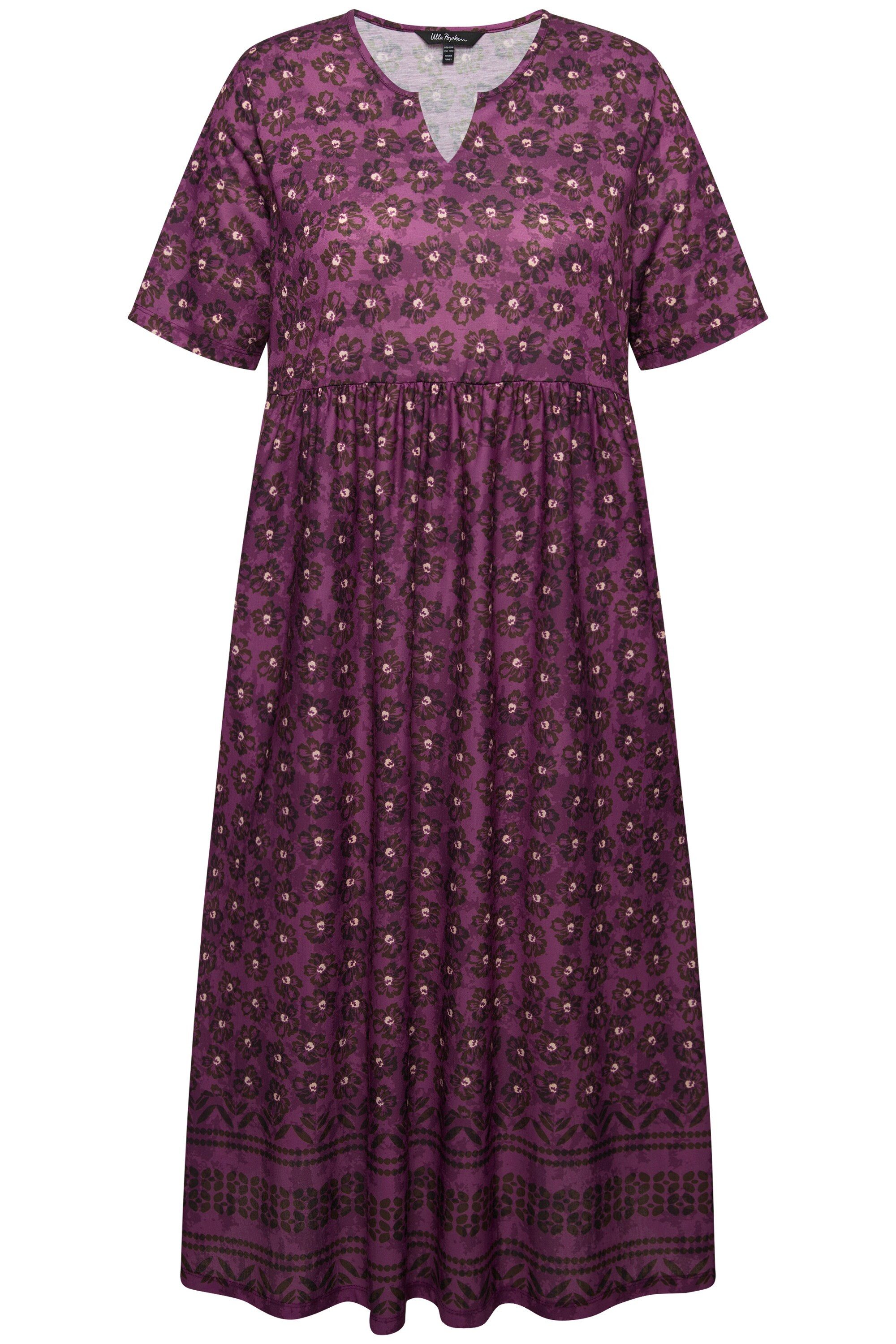 Ulla Popken Maxikleid Jerseykleid A-Linie florales günstig online kaufen