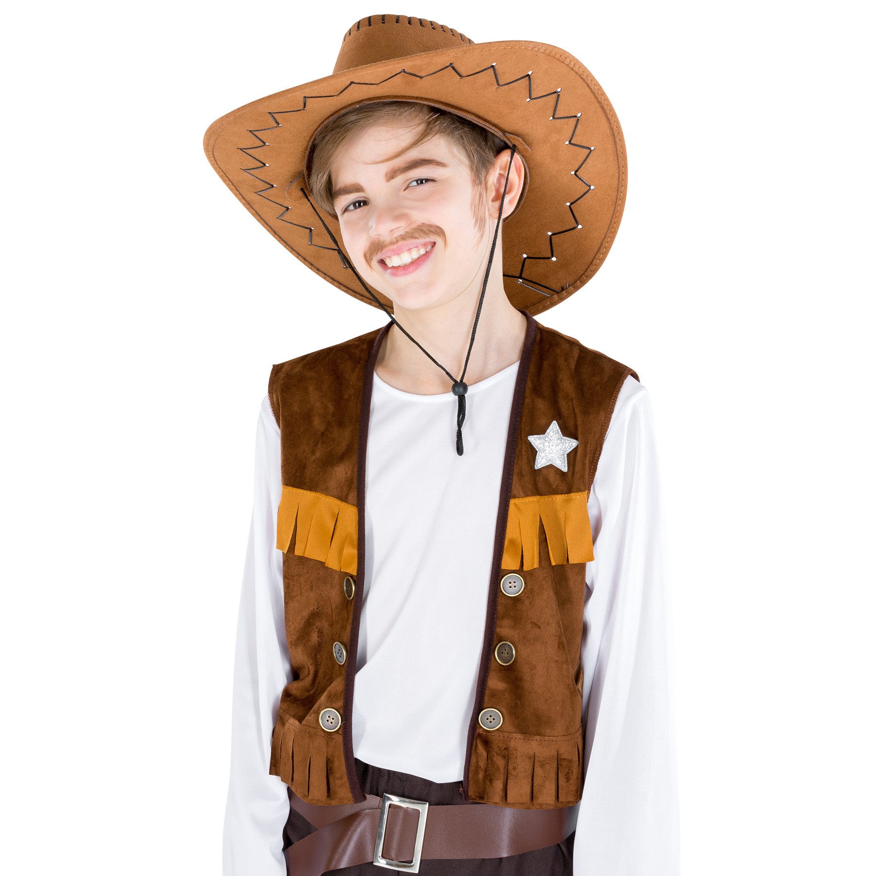 dressforfun Cowboy Costume Boys' Costume Cowboy Luke, Nice Trousers with Elastic Waistband