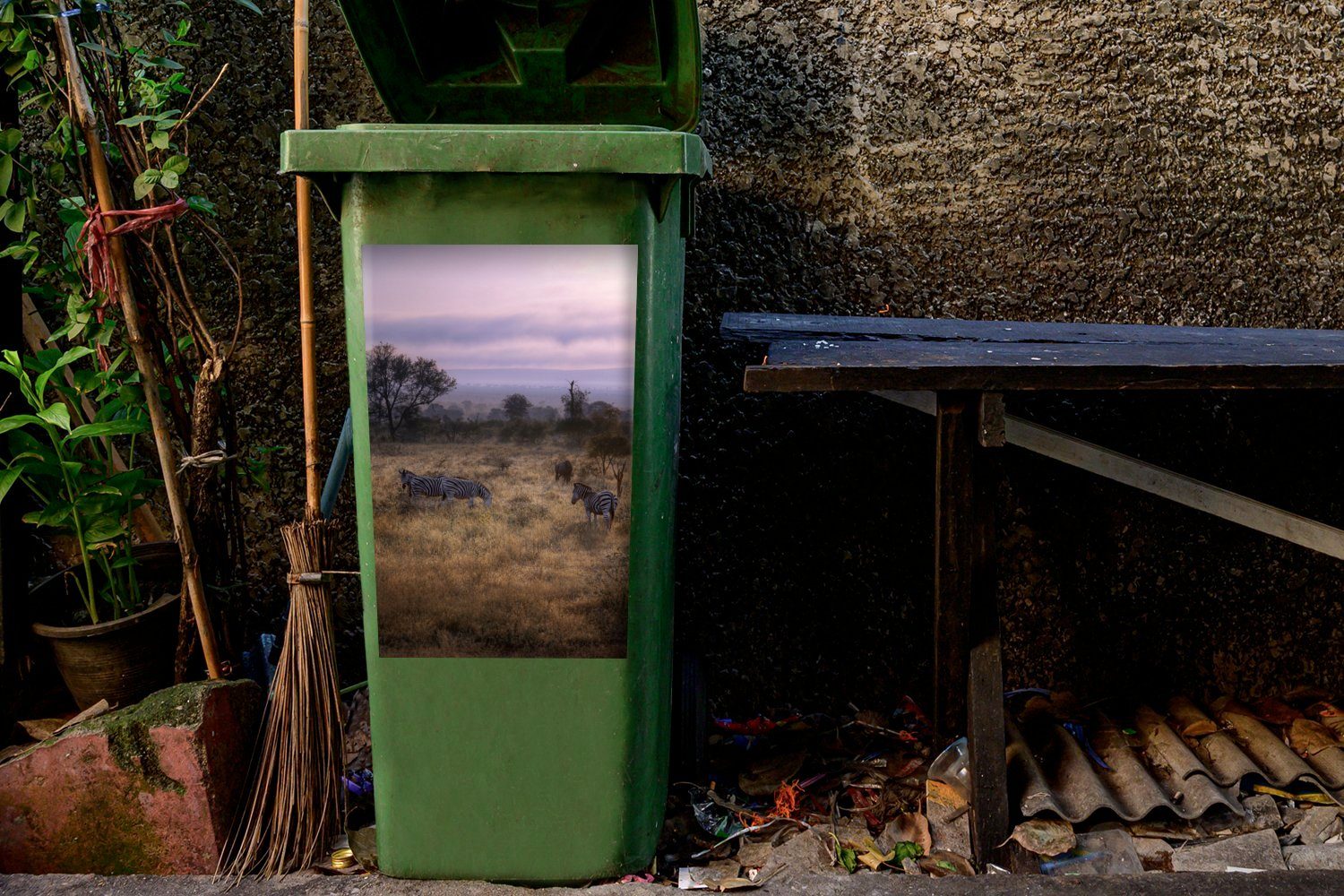 Abfalbehälter Mülleimer-aufkleber, (1 St), Container, Wandsticker Kruger-Nationalpark MuchoWow in Südafrika Sticker, Mülltonne,
