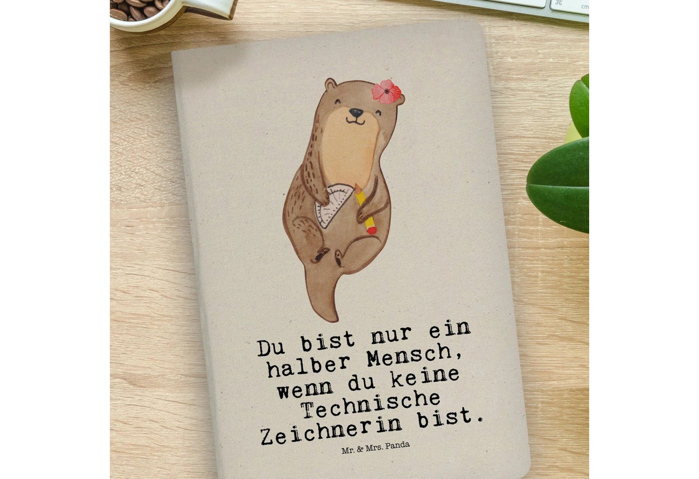 Thumbnail - Mr. & Mrs. Panda Notizbuch Technische Zeichnerin Herz - Transparent - Geschenk, Schenken, Notizb Mr. & Mrs. Panda, Kreat...