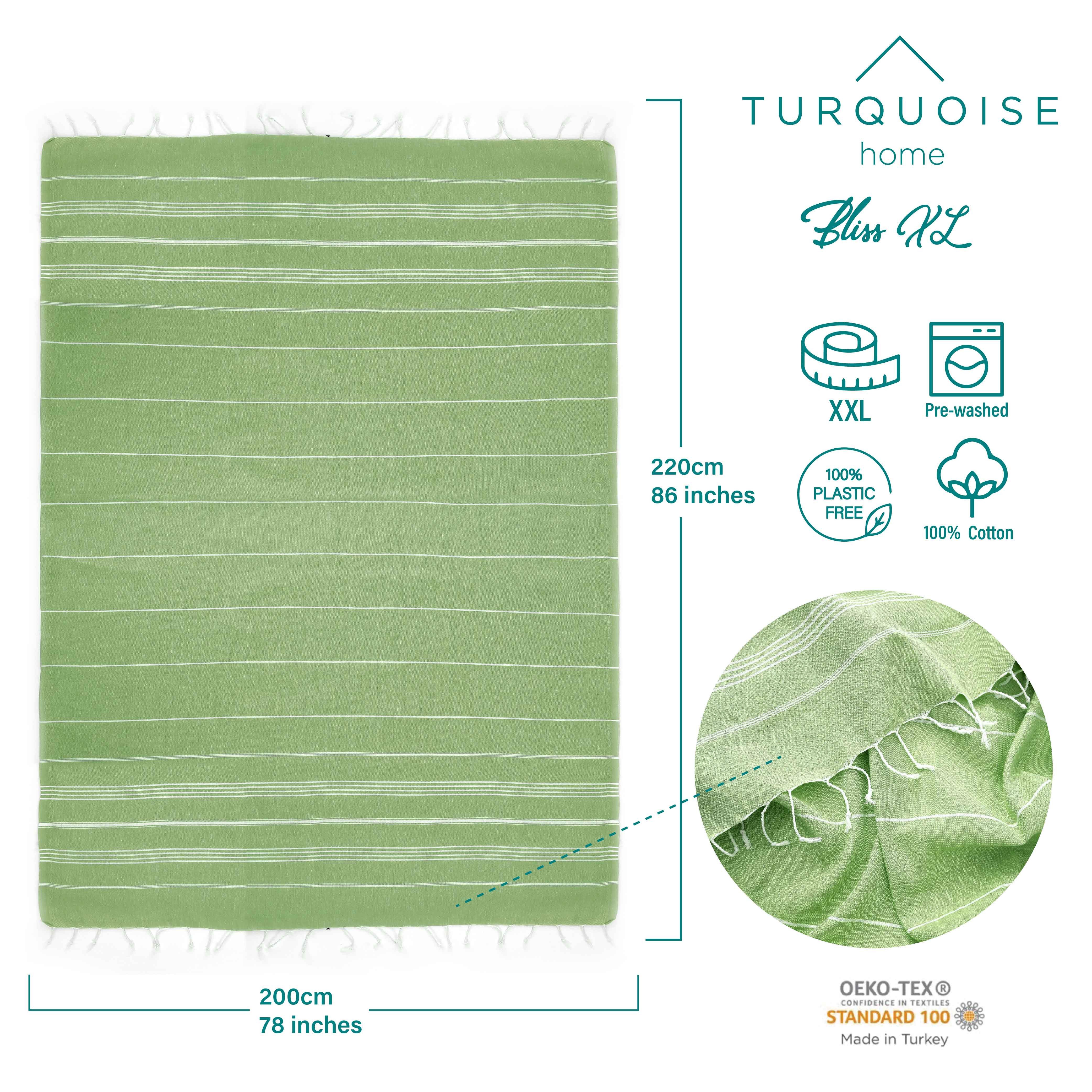 Turquoise Home Strandtuch Bliss XXL 200x220 cm Strandmatte, Picknickdecke günstig online kaufen