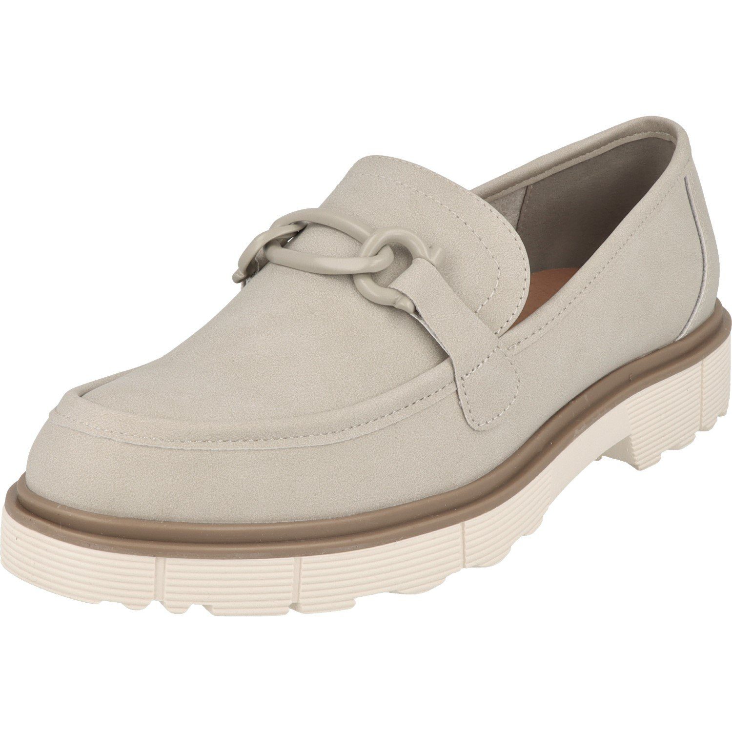 piece of mind. Damen Schuhe Loafer Halbschuhe Slipper 242-763 Kette Lt.Grey Loafer