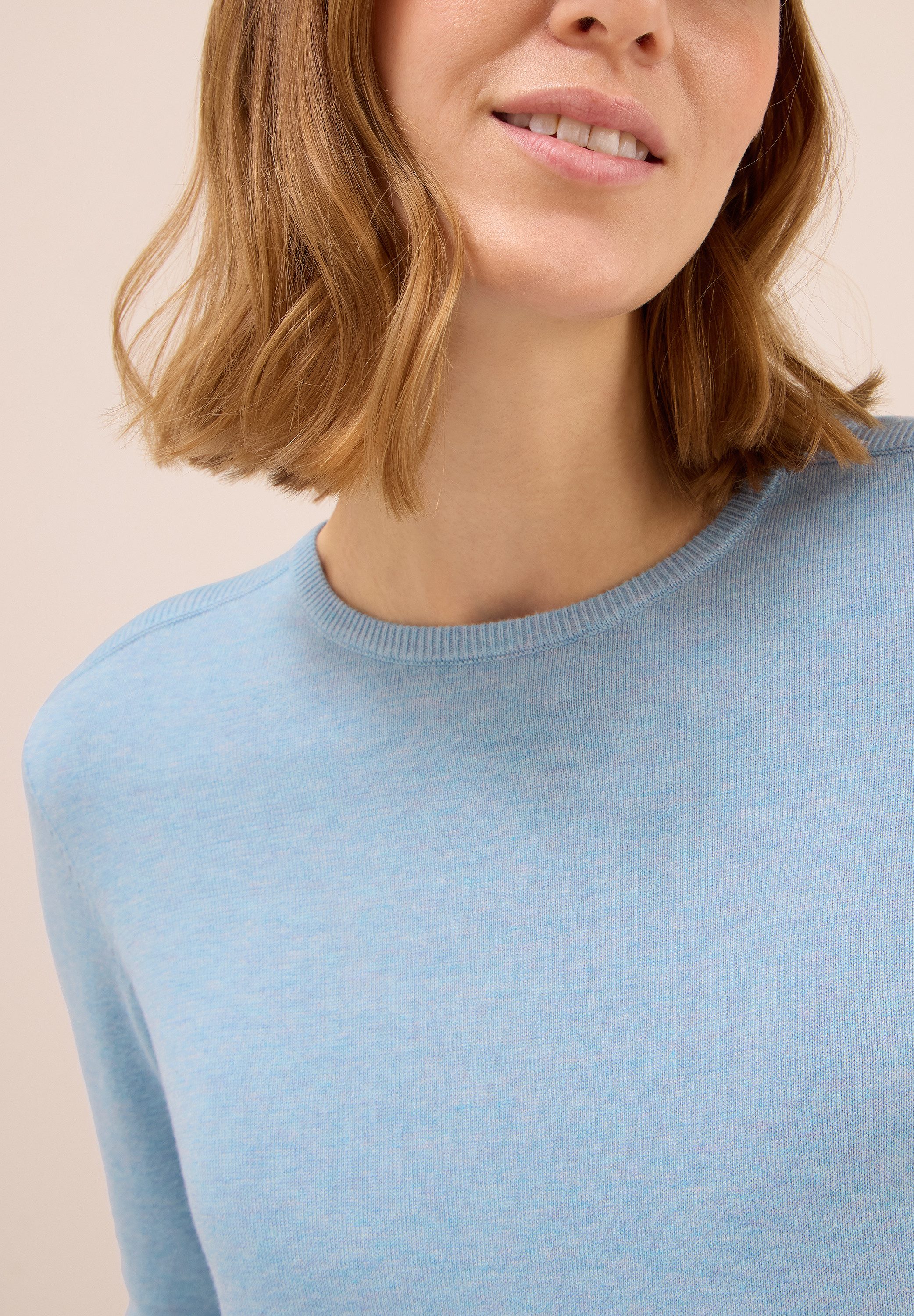 CECIL Strickpullover mit feinem Detail an der Schulter und Viskose-Anteil