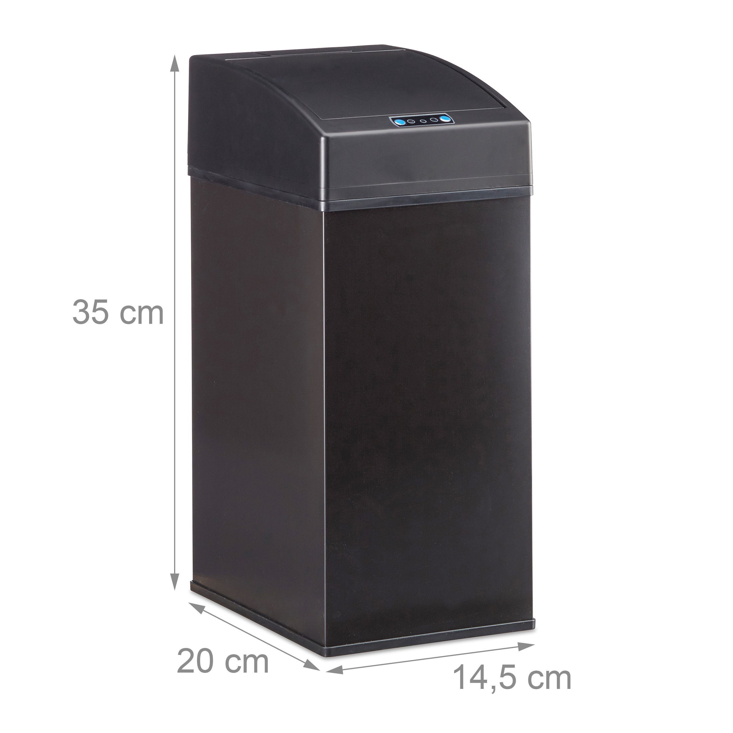 relaxdays Mülleimer Sensor Mülleimer mit Inneneimer, schwarz