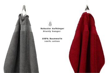 Betz Handtuch Set 10-TLG. Handtuch-Set Premium Farbe Dunkelrot & Anthrazit, 100% Baumwolle, (Set, 10-tlg), saugstark und strapazierfähig