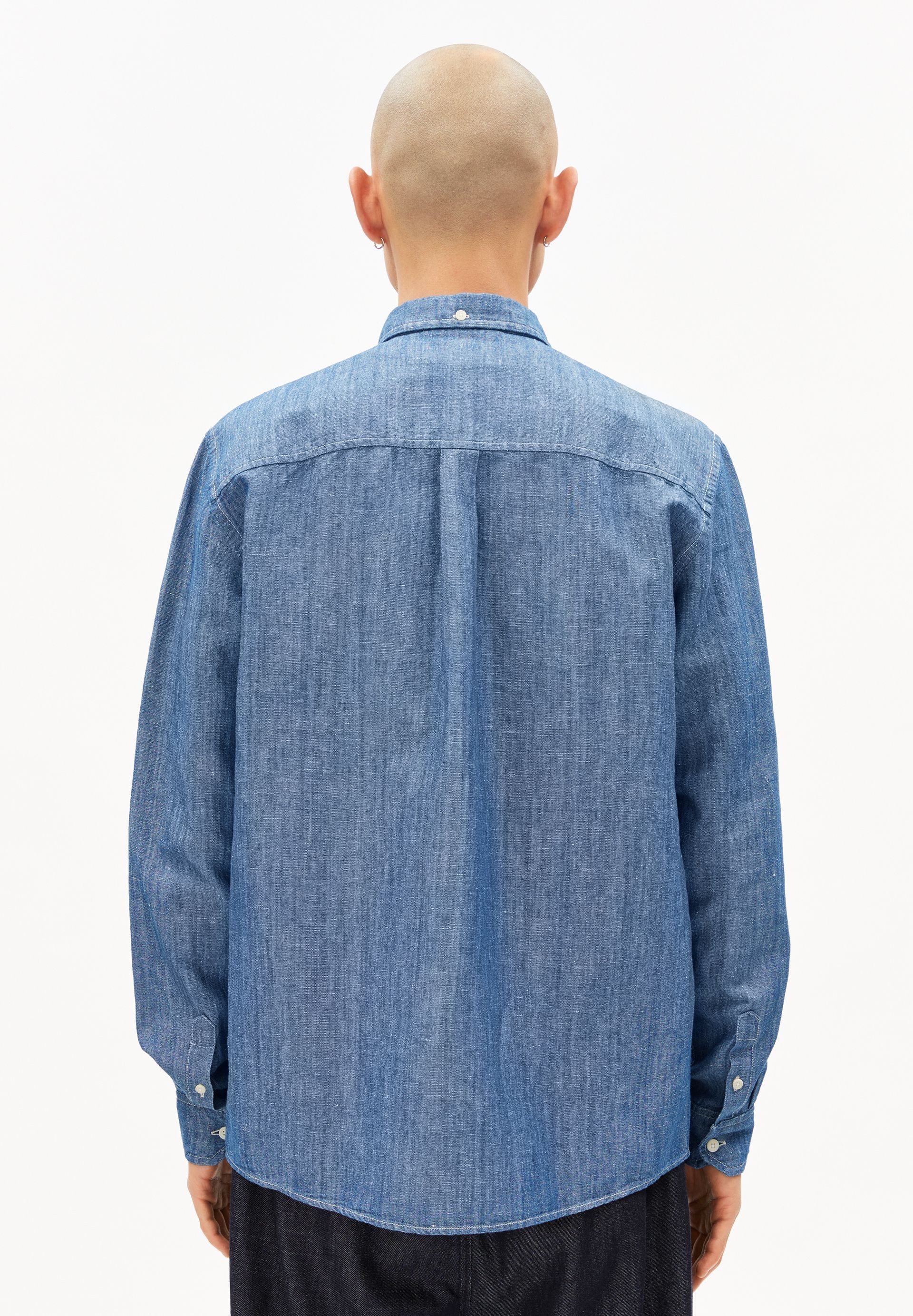 Armedangels Langarmhemd CHAMBRE LINO Hemd aus Bio-Baumwoll Mix (1-tlg., Relaxed Fit) Relaxed Fit