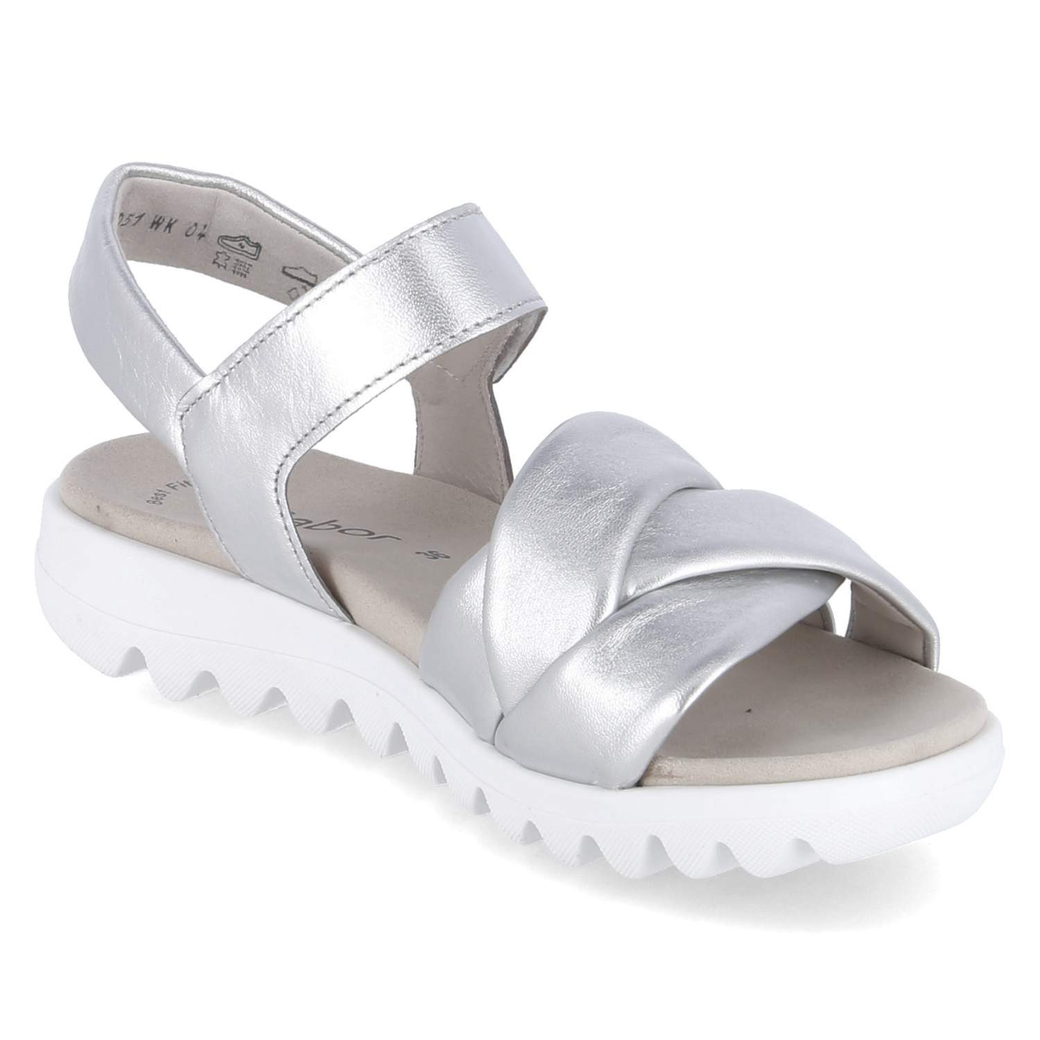 Gabor Gabor Flache Sandalen 64.812.61 Damen Glattleder silver Sandalette – Bild 5 von 5