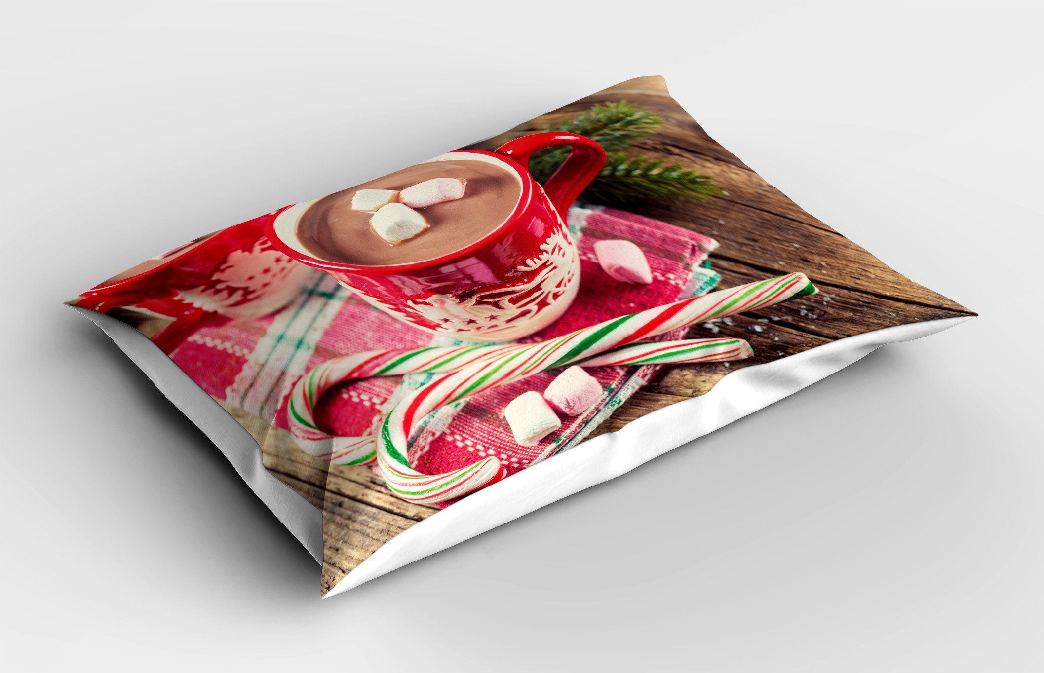 Kissenbezüge Dekorativer Standard Abakuhaus Kissenbezug, Size in King Stück), (1 Gedruckter Weihnachten Schokolade Tassen Heiße
