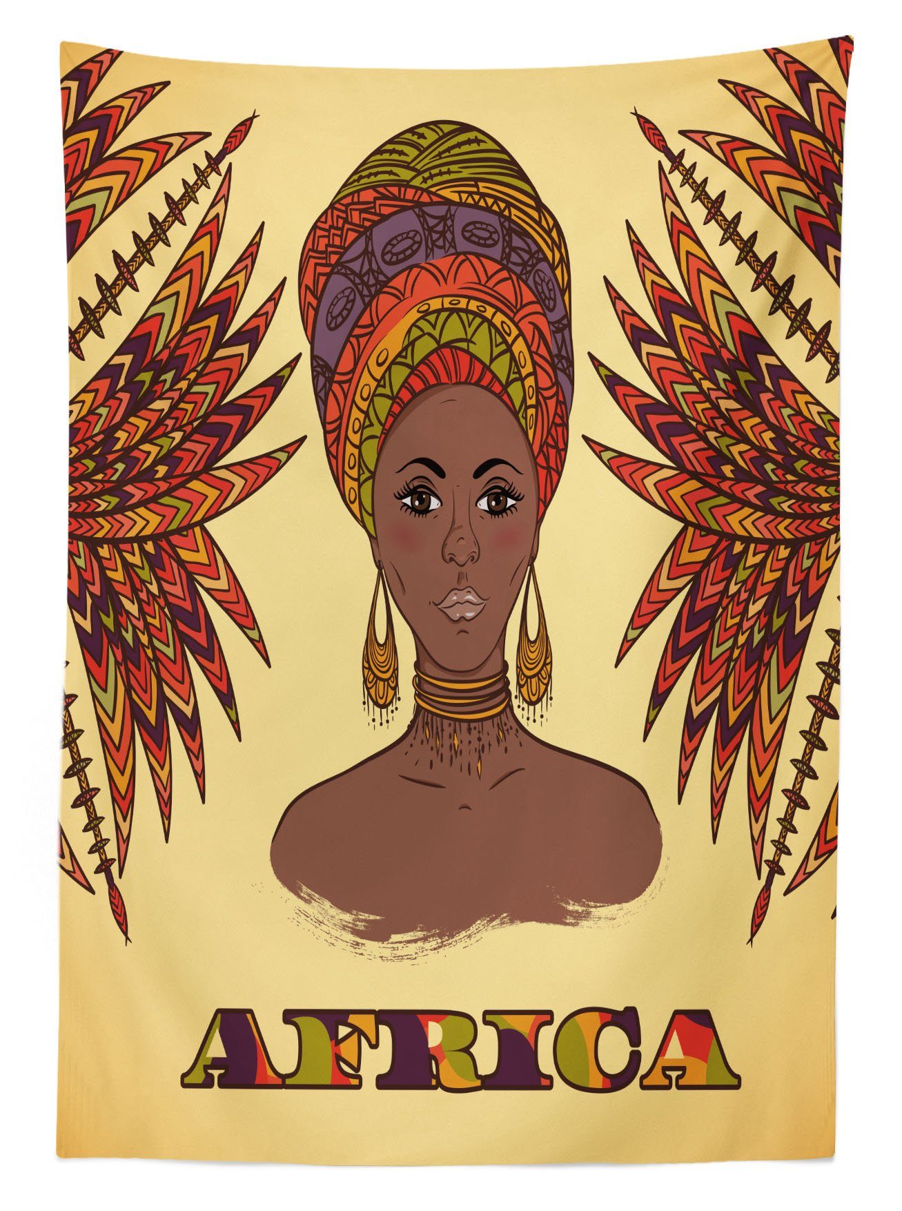 Abakuhaus Tischdecke Farbfest Außen Afrika Für Farben, Bereich Klare den Turbane Palms Waschbar Kultur geeignet