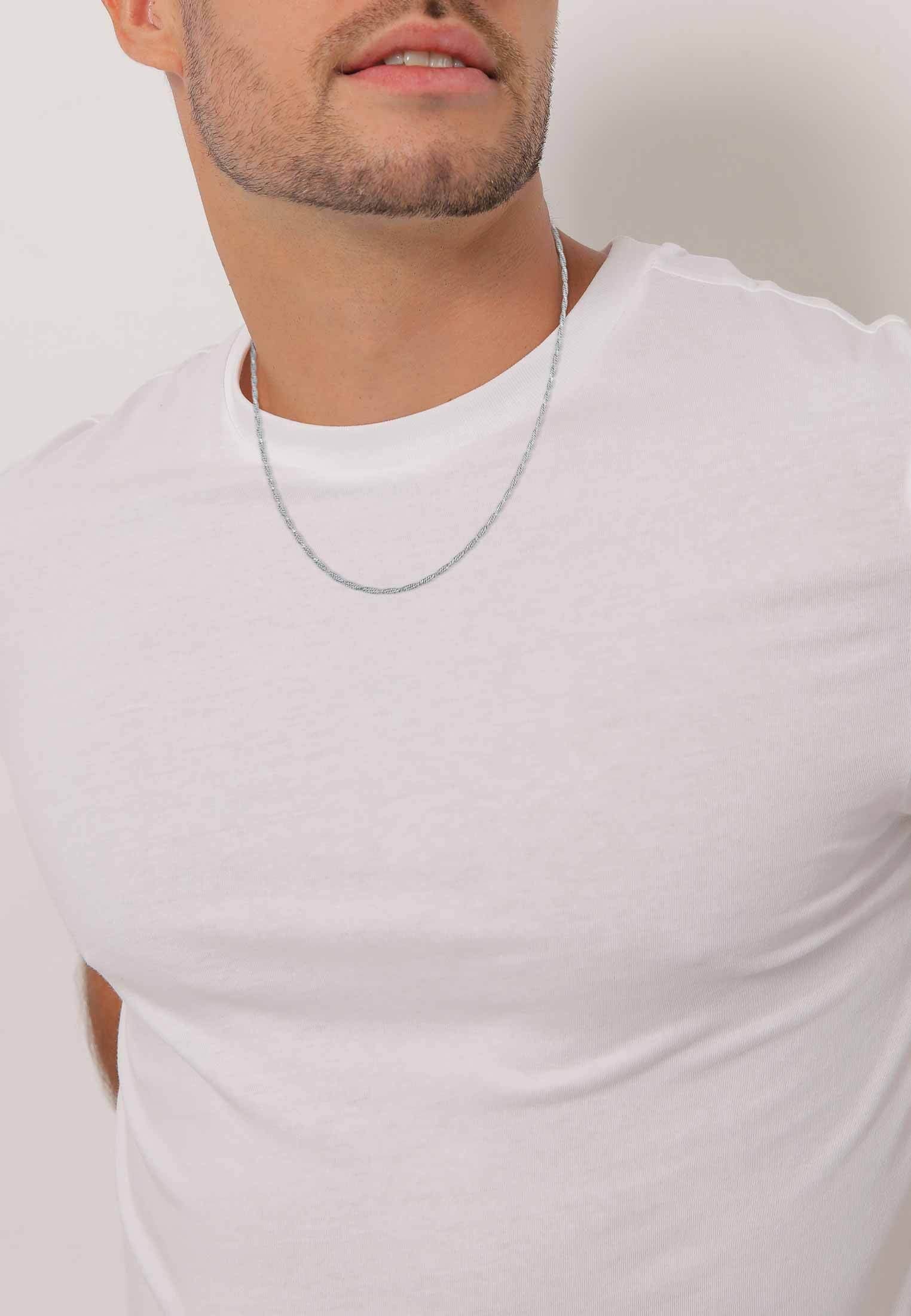 Kuzzoi Silberkette Herren Kordelkette Gedreht Twisted 925 Silber