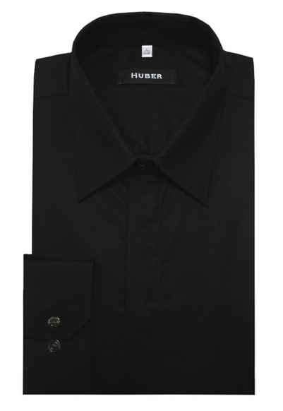 Huber Hemden Langarmhemd HU-0081 Kentkragen, Verdeckte Leiste, Regular Fit-gerader Schnitt, Made in EU
