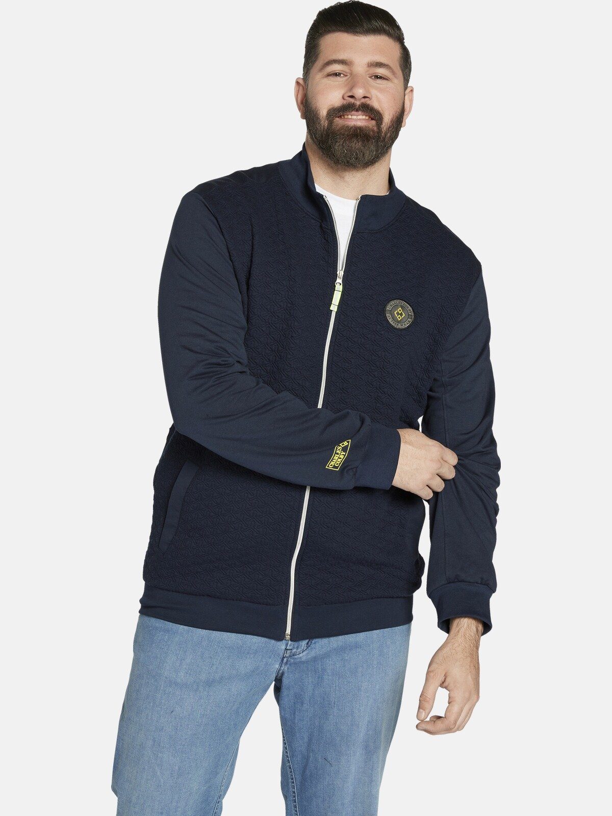 Charles Colby Sweatjacke DUKE TILLCON mit Stehkragen und Zipper