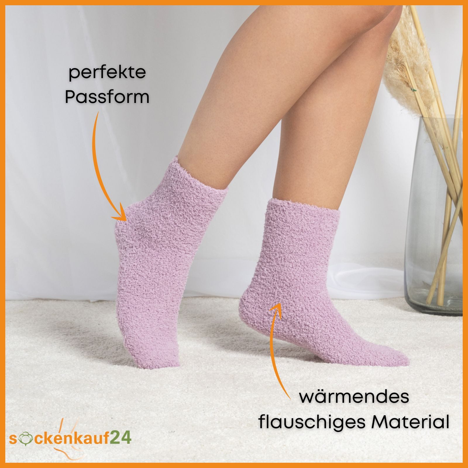 sockenkauf24 Kuschelsocken 6, 12, 20 Paar Damen Haussocken warm & flauschig (6-Paar, Größe 35-42) - 37402 WP