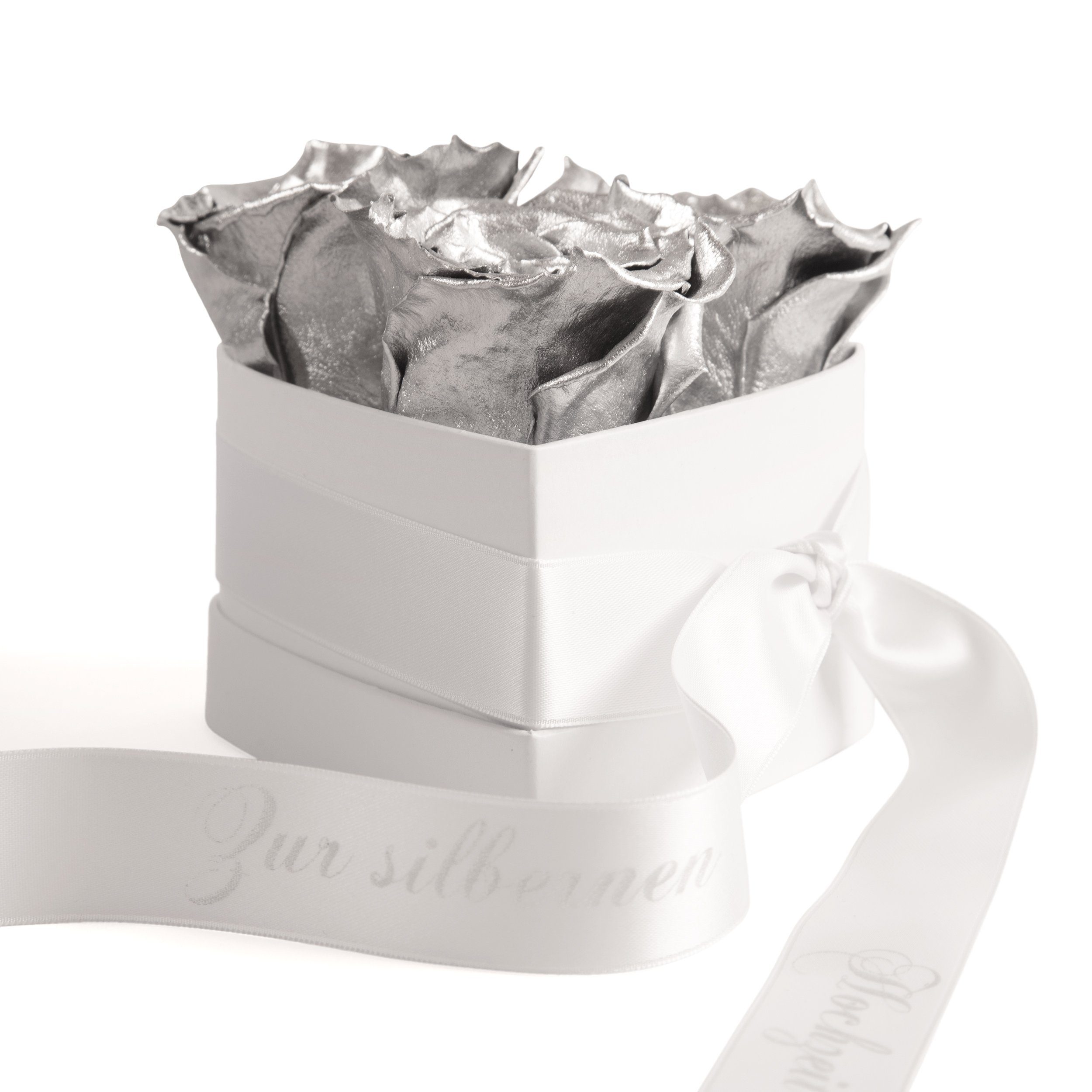 Kunstpflanze Infinity Rosenbox Silberhochzeit Geschenk Jubiläum günstig online kaufen