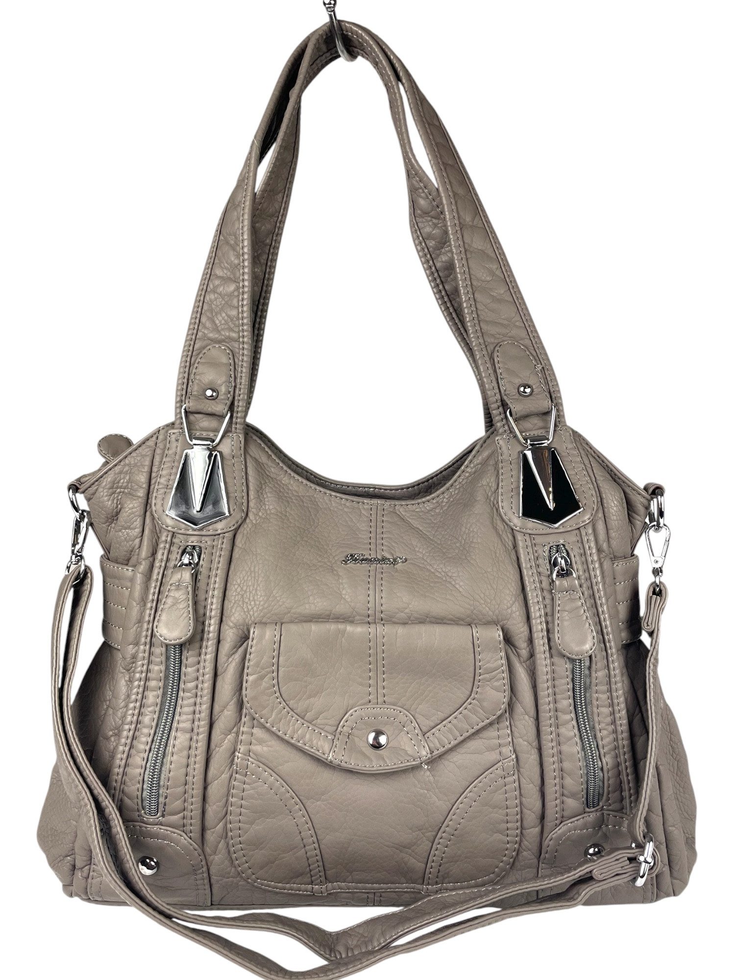 Taschen4life Schultertasche Damen Handtasche AK22106, sportlich modisches Design, abnehmbarer Trageriemen, lange Tragegriffe
