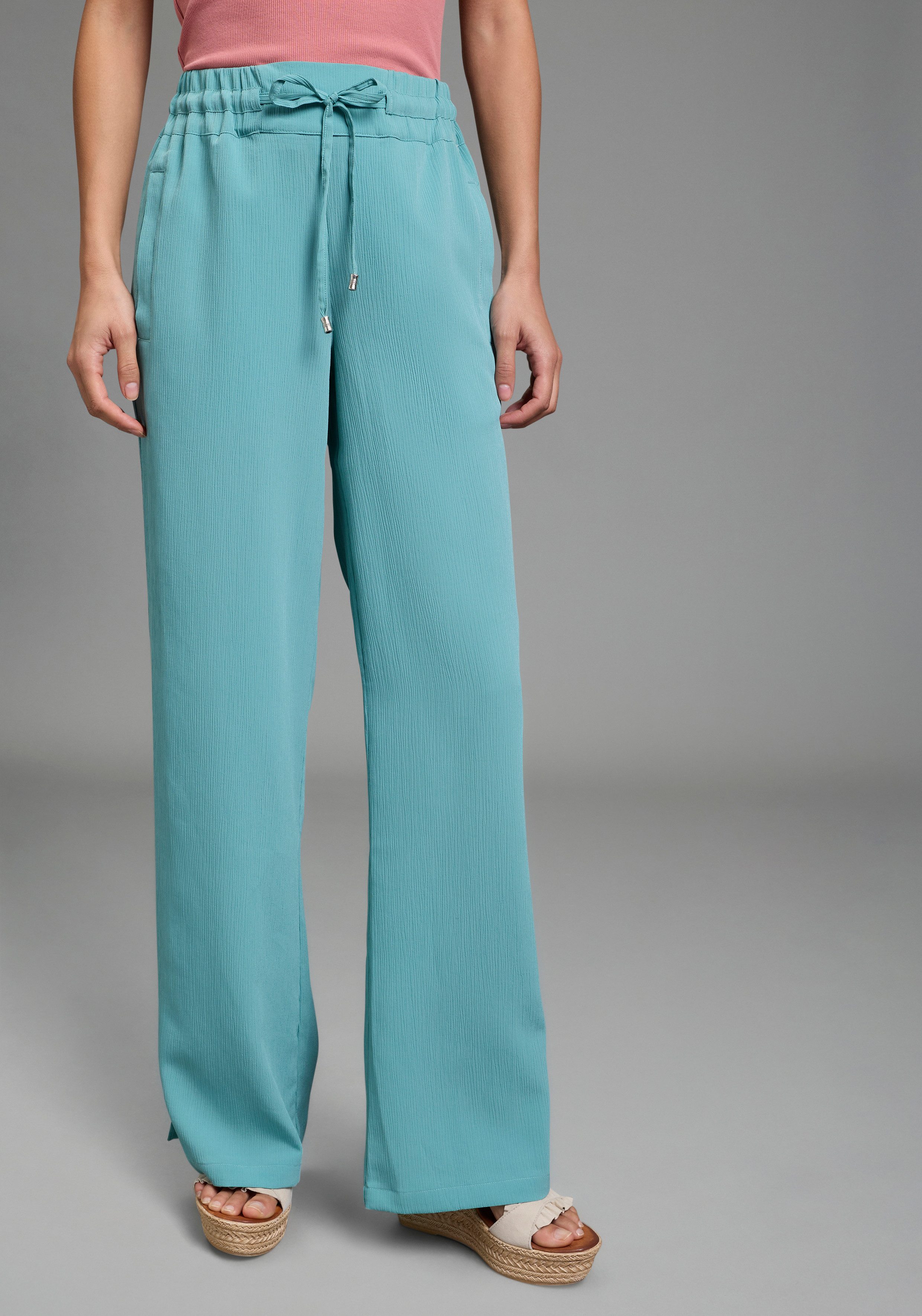 Laura Scott Schlupfhose weite Hose, mit Gummizug am Bund, mit Schlitz am Beinabschluss